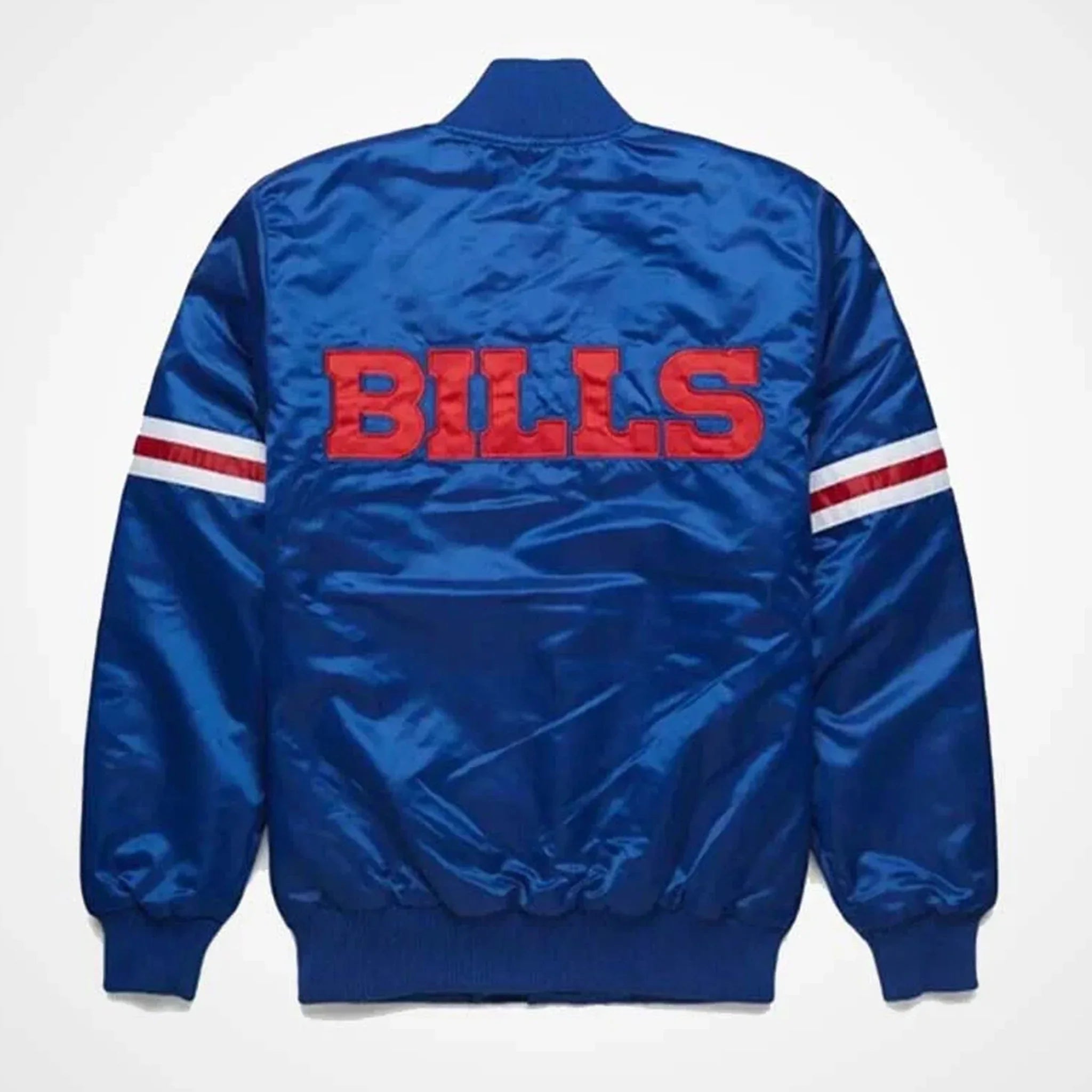 Bills Blue Satin Jacket with Embroidered Logo – Fan Apparel