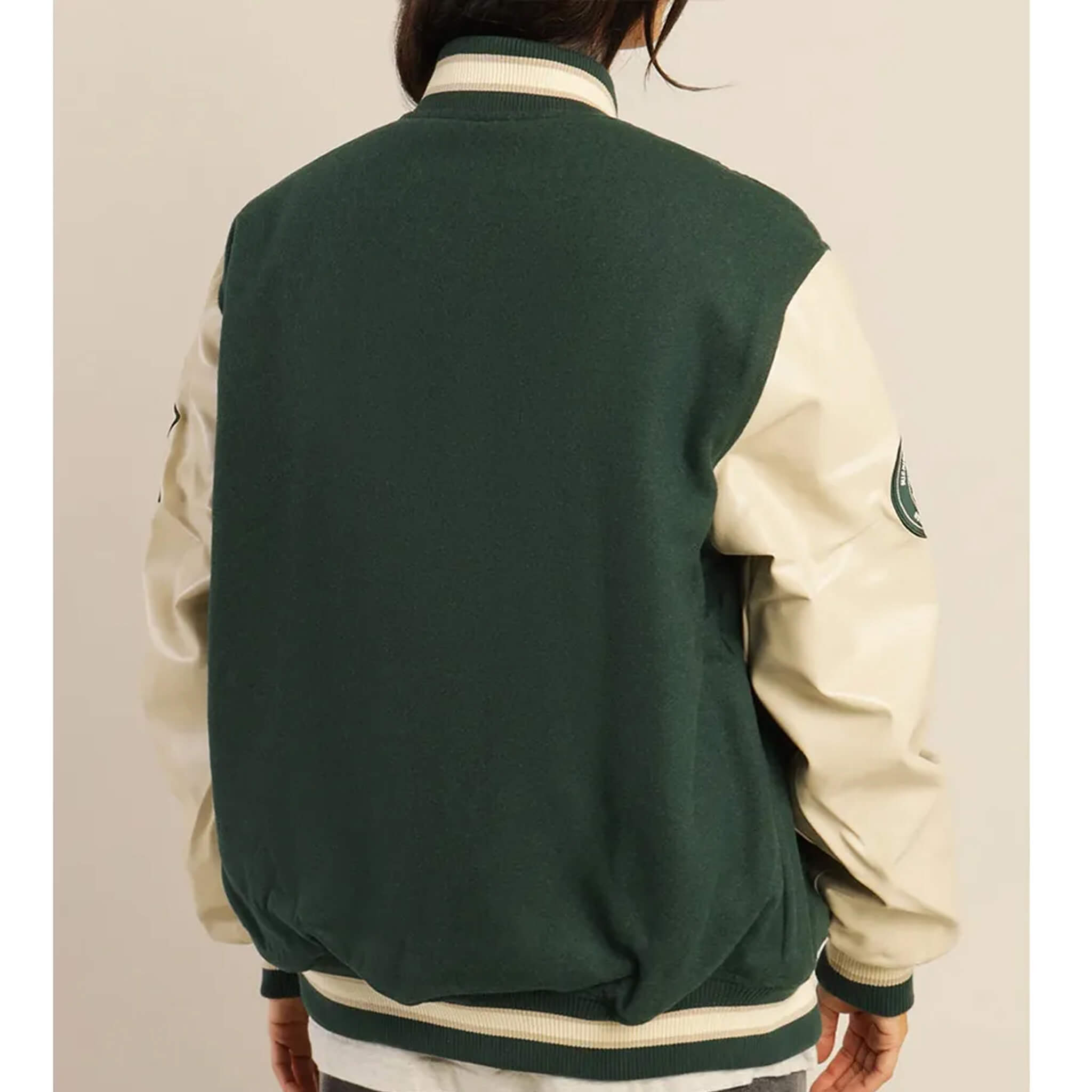 Michigan State Varsity Jacket – Green Wool College Style