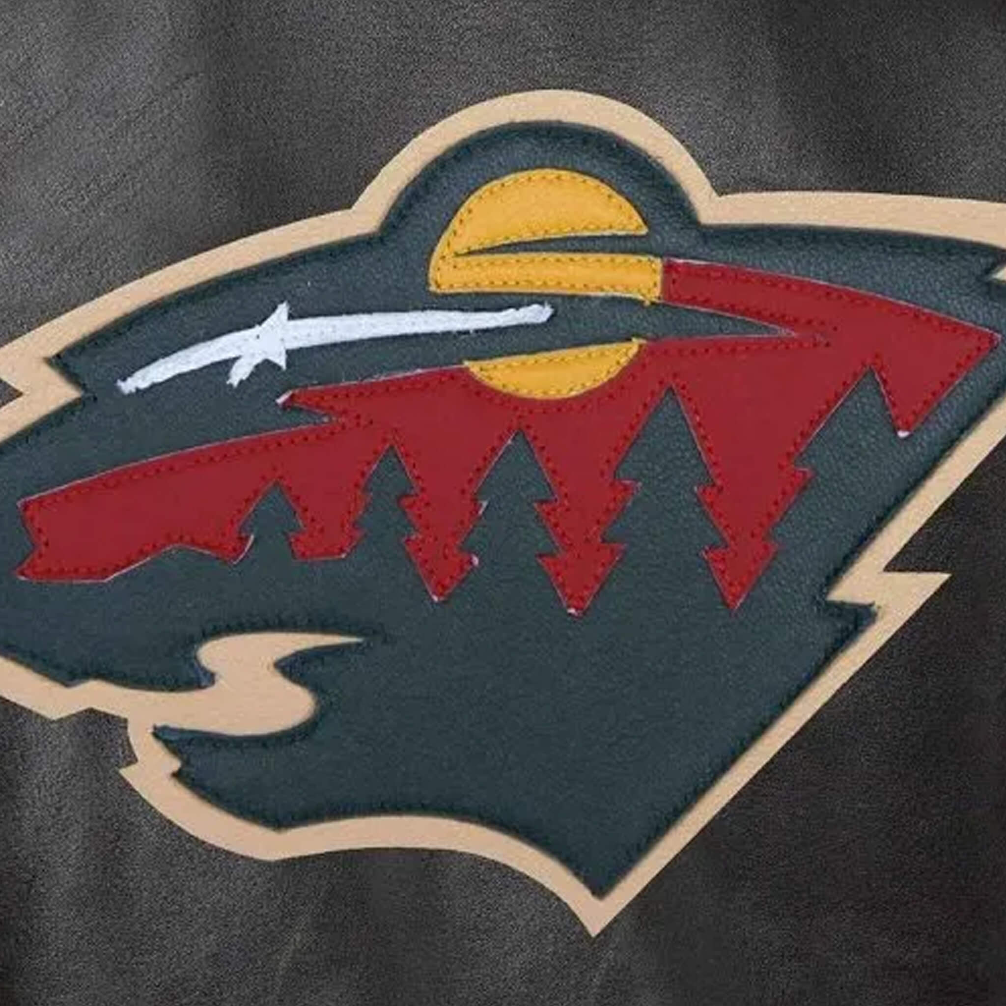 Minnesota Wild Black Leather Varsity Jacket - Classic Style