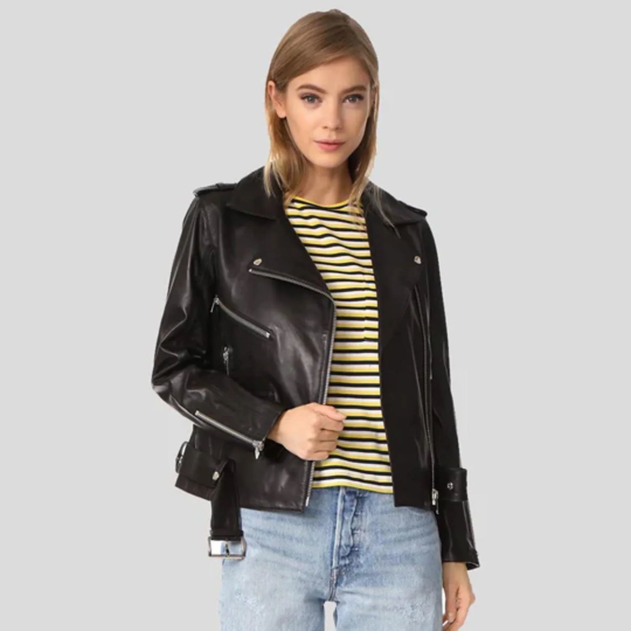 Blackfire Women’s Lambskin Moto Jacket – Sleek & Bold