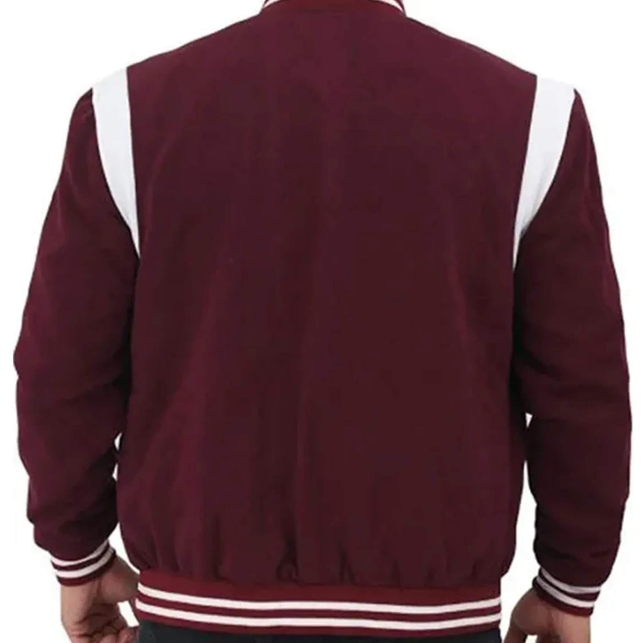 Burgundy Virgin Wool Varsity Jacket – Classic Letterman Fit