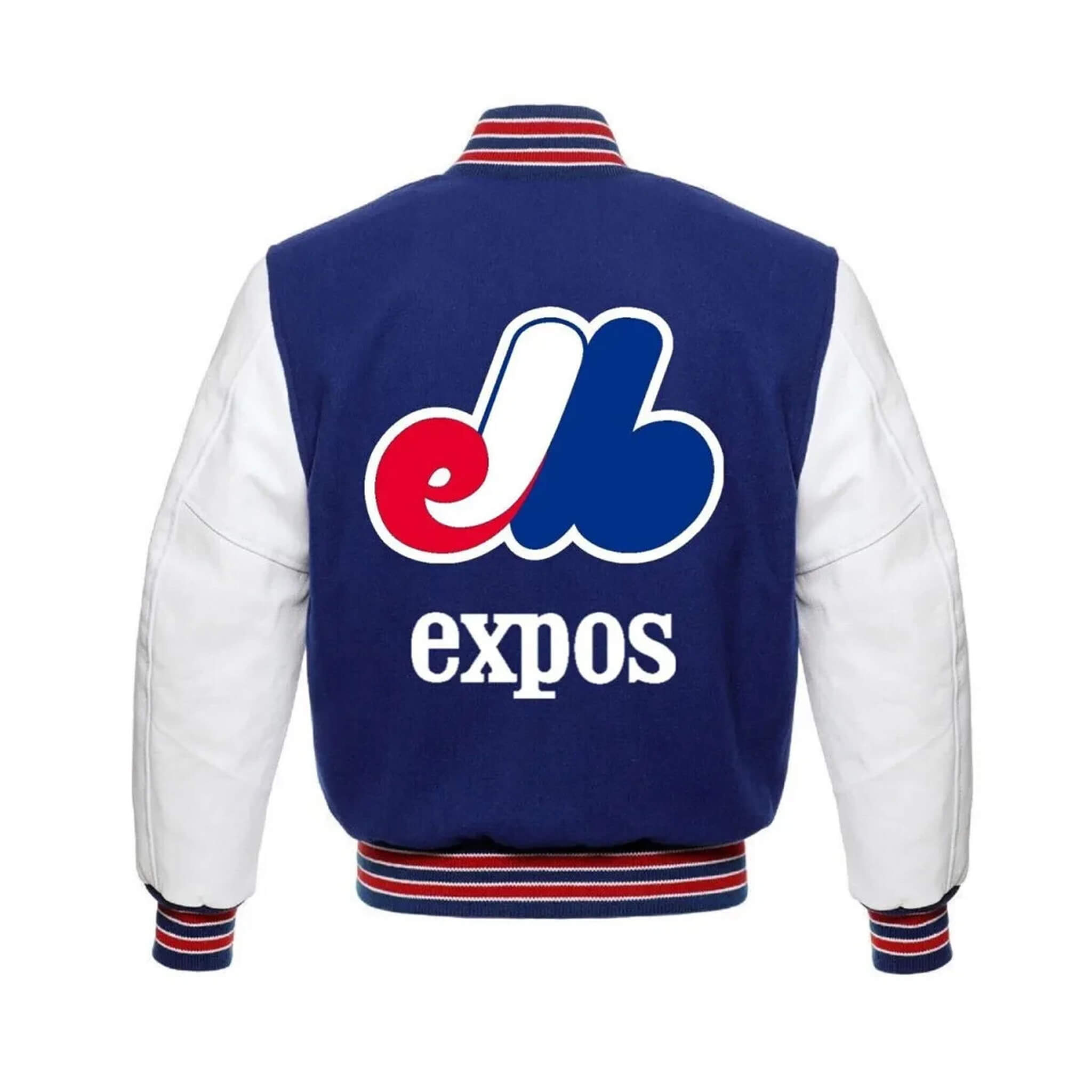 Montreal Expos Blue & White Letterman Varsity Jacket