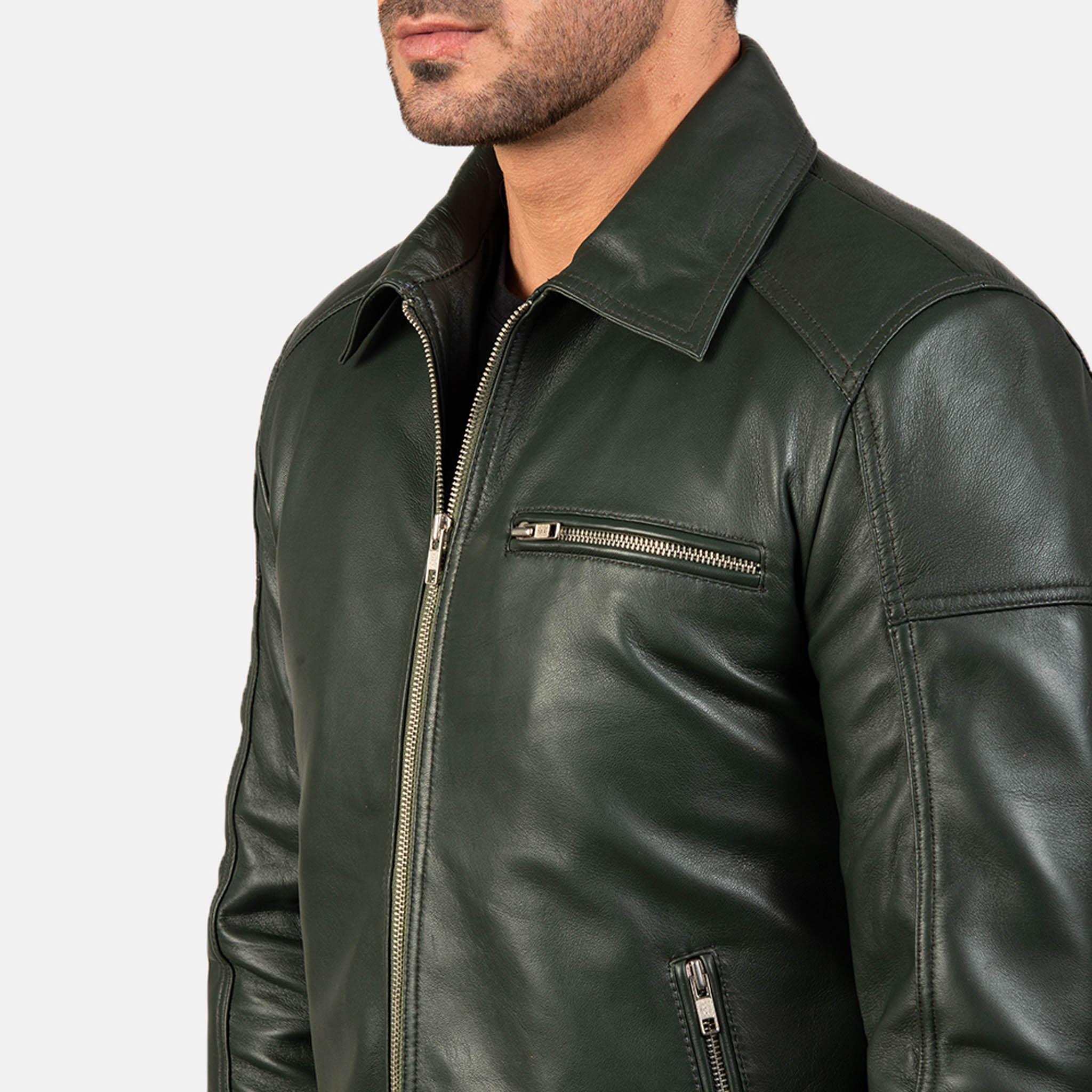 Aventra Green Leather Jacket – Bikers Sleek and Trendy with a Fresh Twist