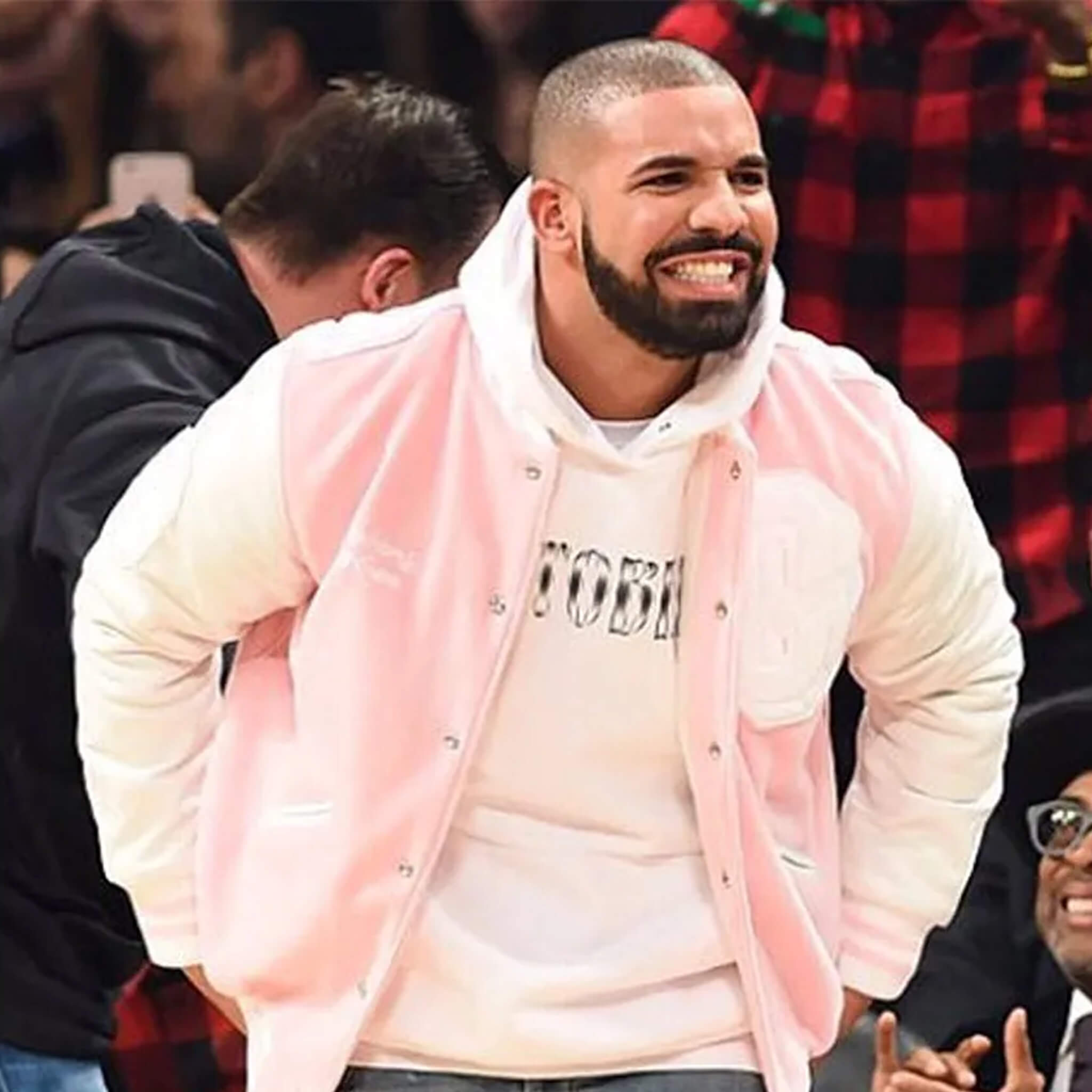 OVO Valentine Day Varsity Jacket–Pink & White Letterman Style