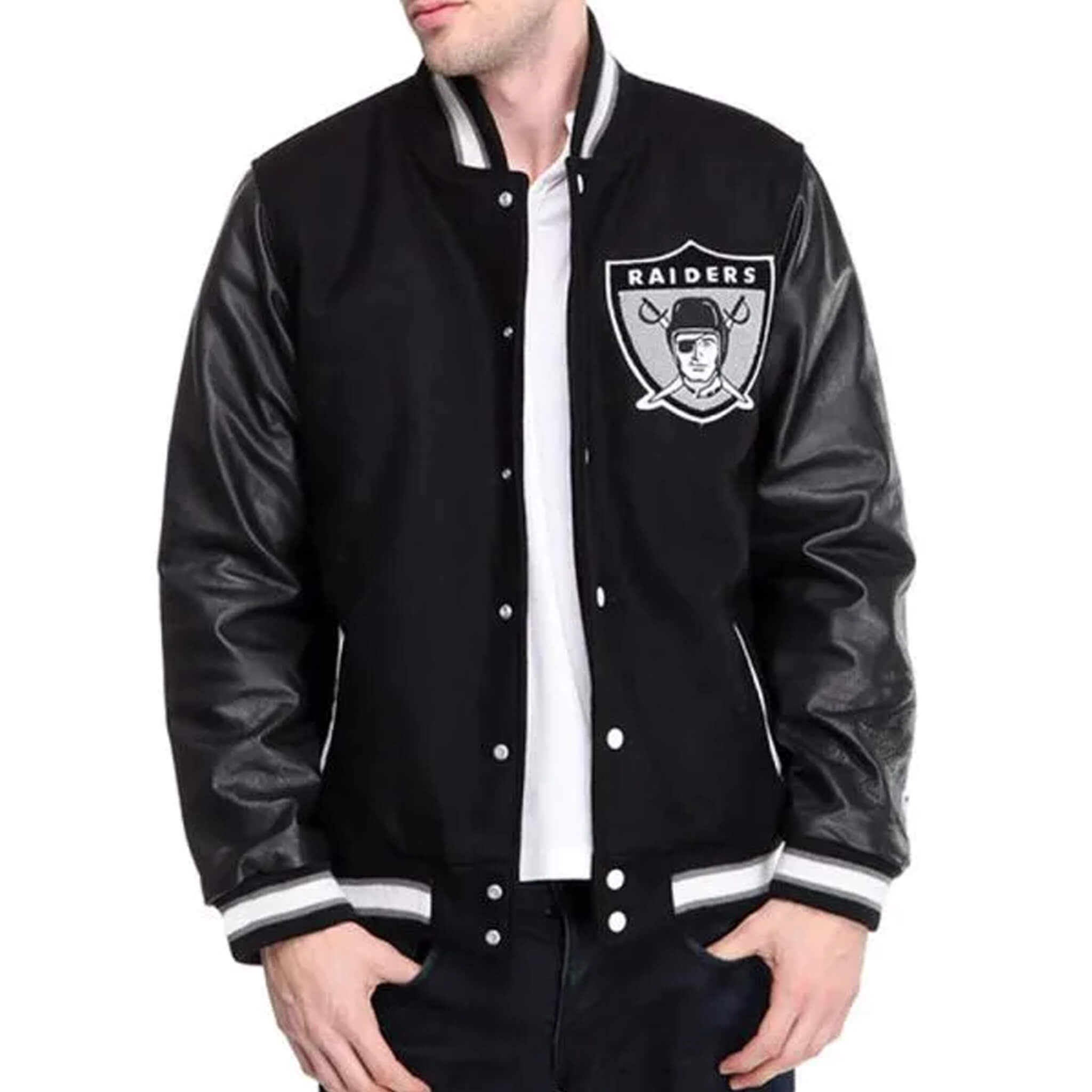Oakland Raiders Black Varsity Letterman Jacket