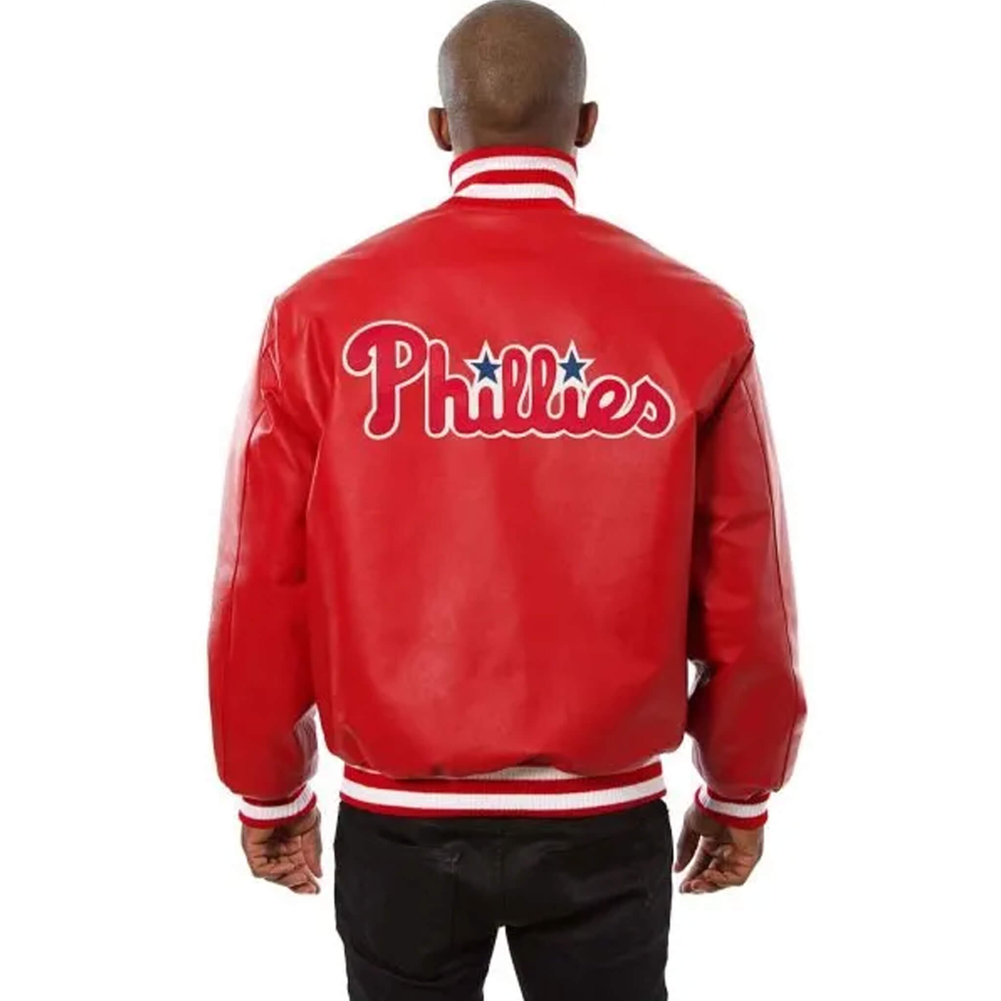 Philadelphia Phillies Red Leather Varsity Jacket