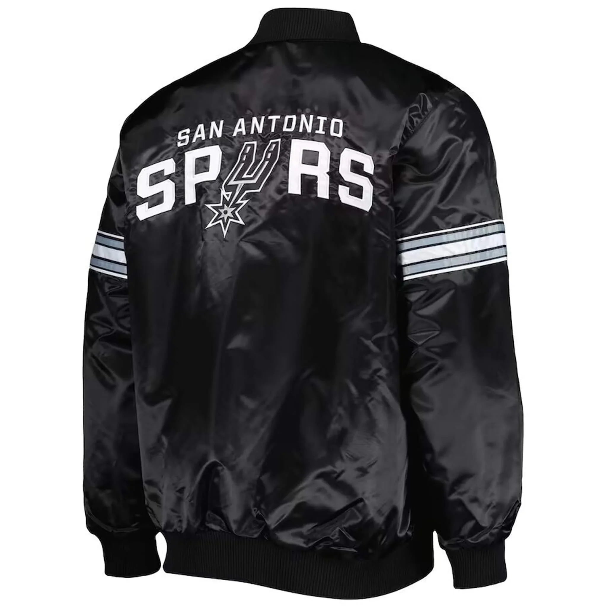 San Antonio Spurs Black Satin Varsity Jacket