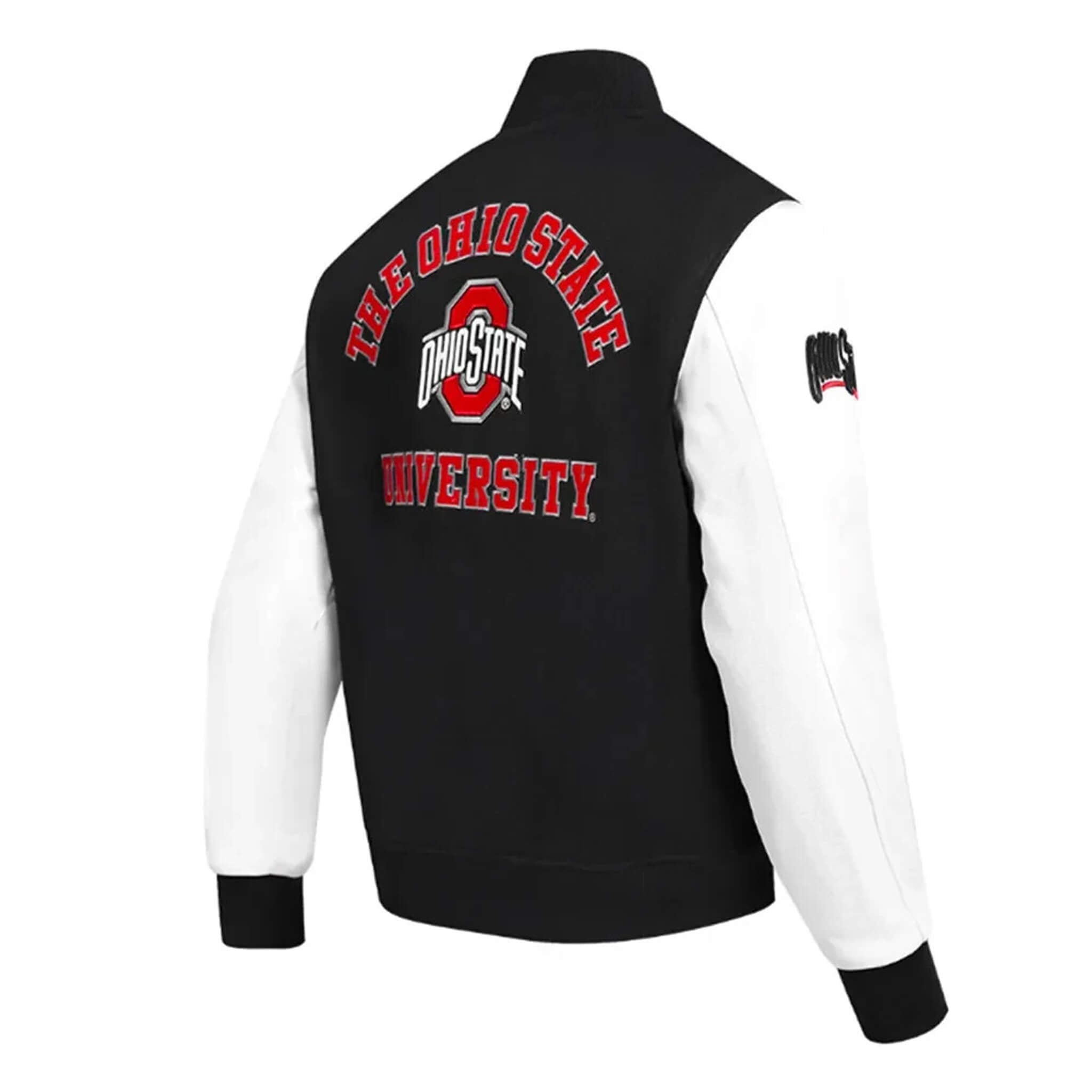 Ohio State Letterman Varsity Jacket – Black & White Classic Style