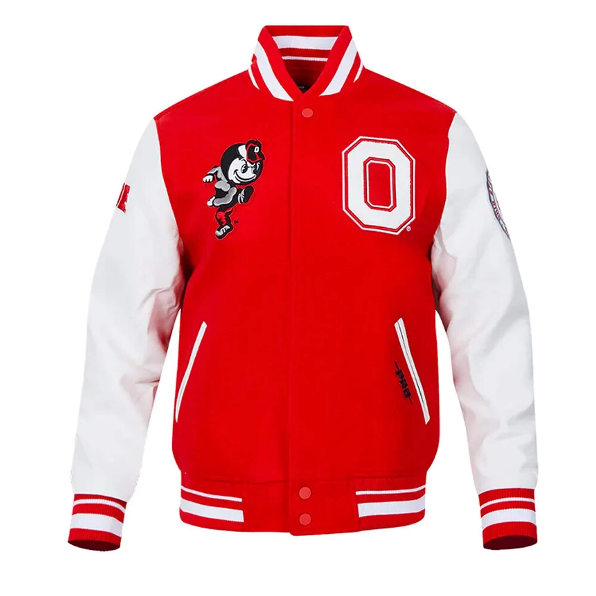 Ohio State University Red & White Varsity Letterman Jacket