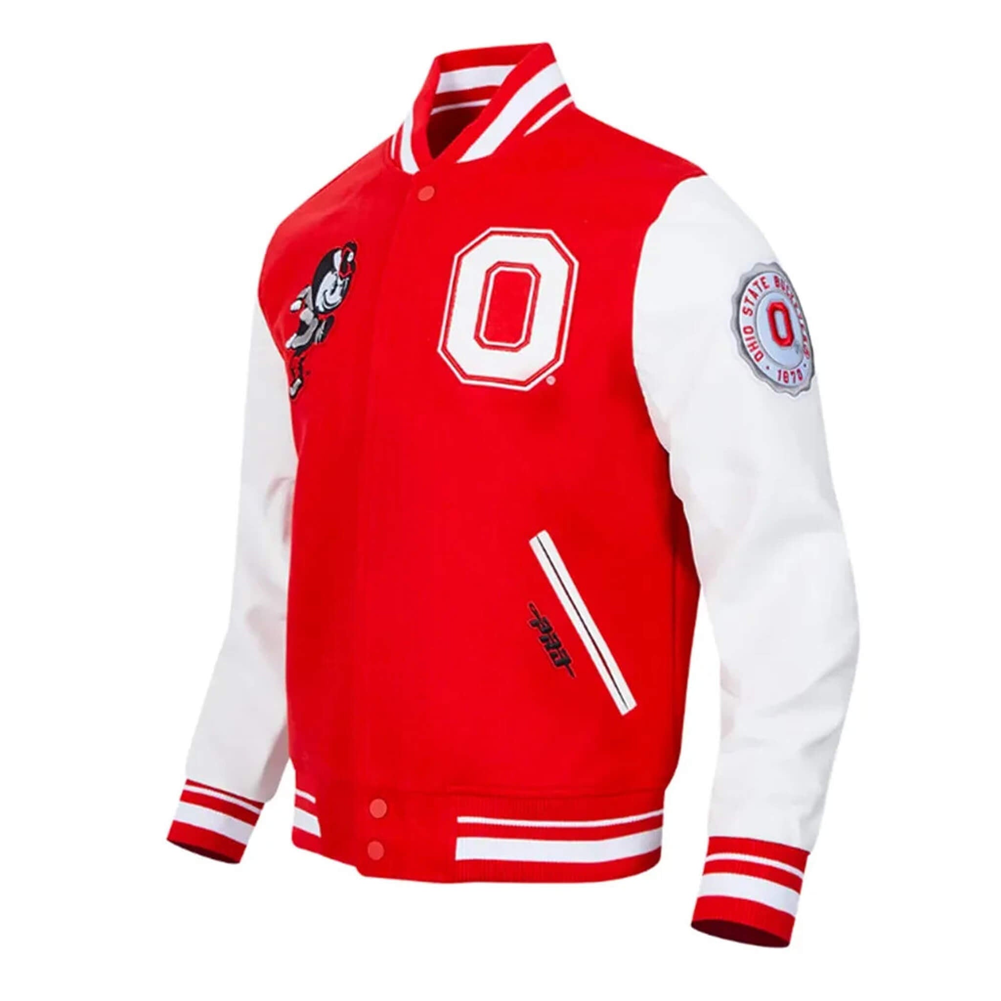 Ohio State University Red & White Varsity Letterman Jacket