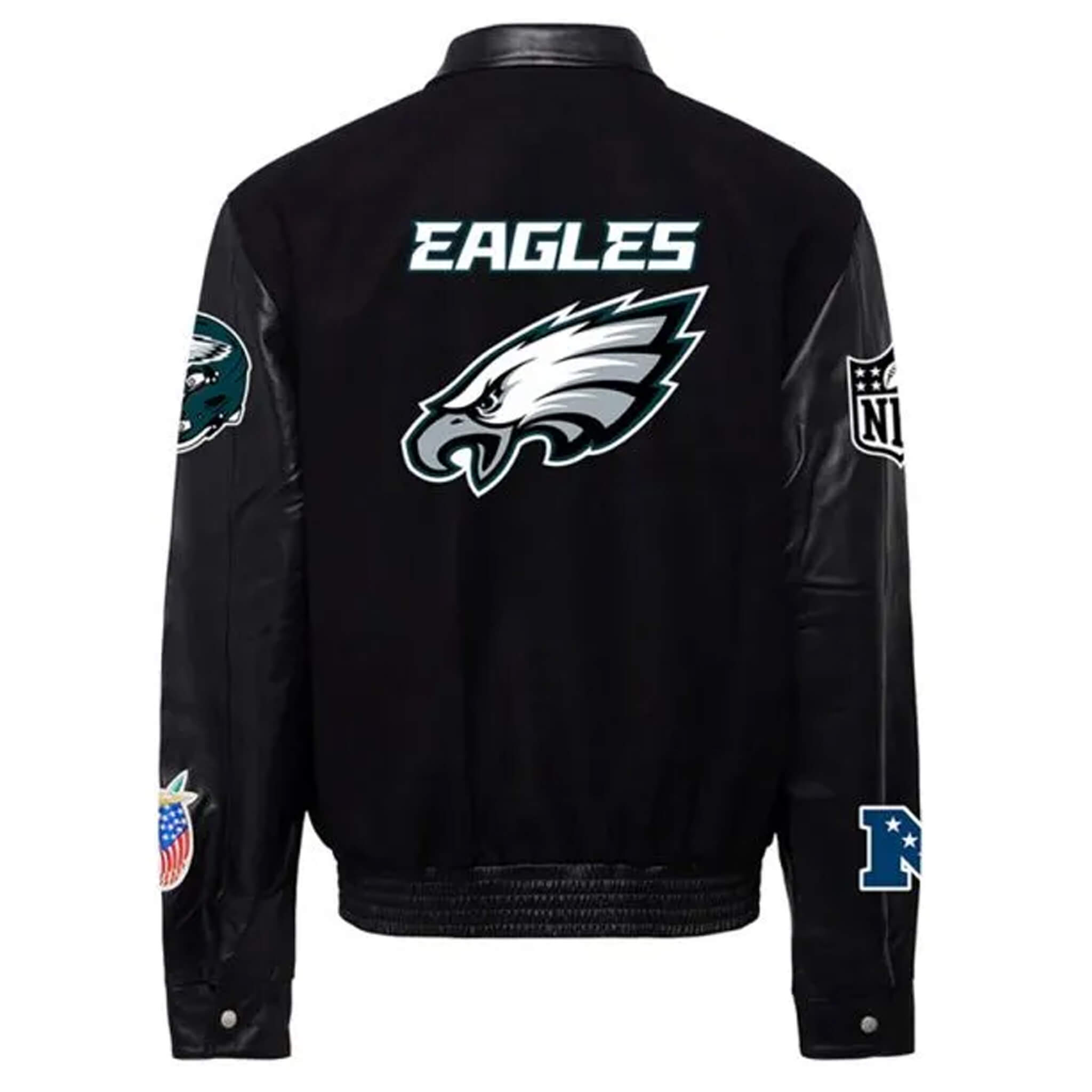 Black Eagles Letterman Jacket – Wool Body & Leather Sleeves