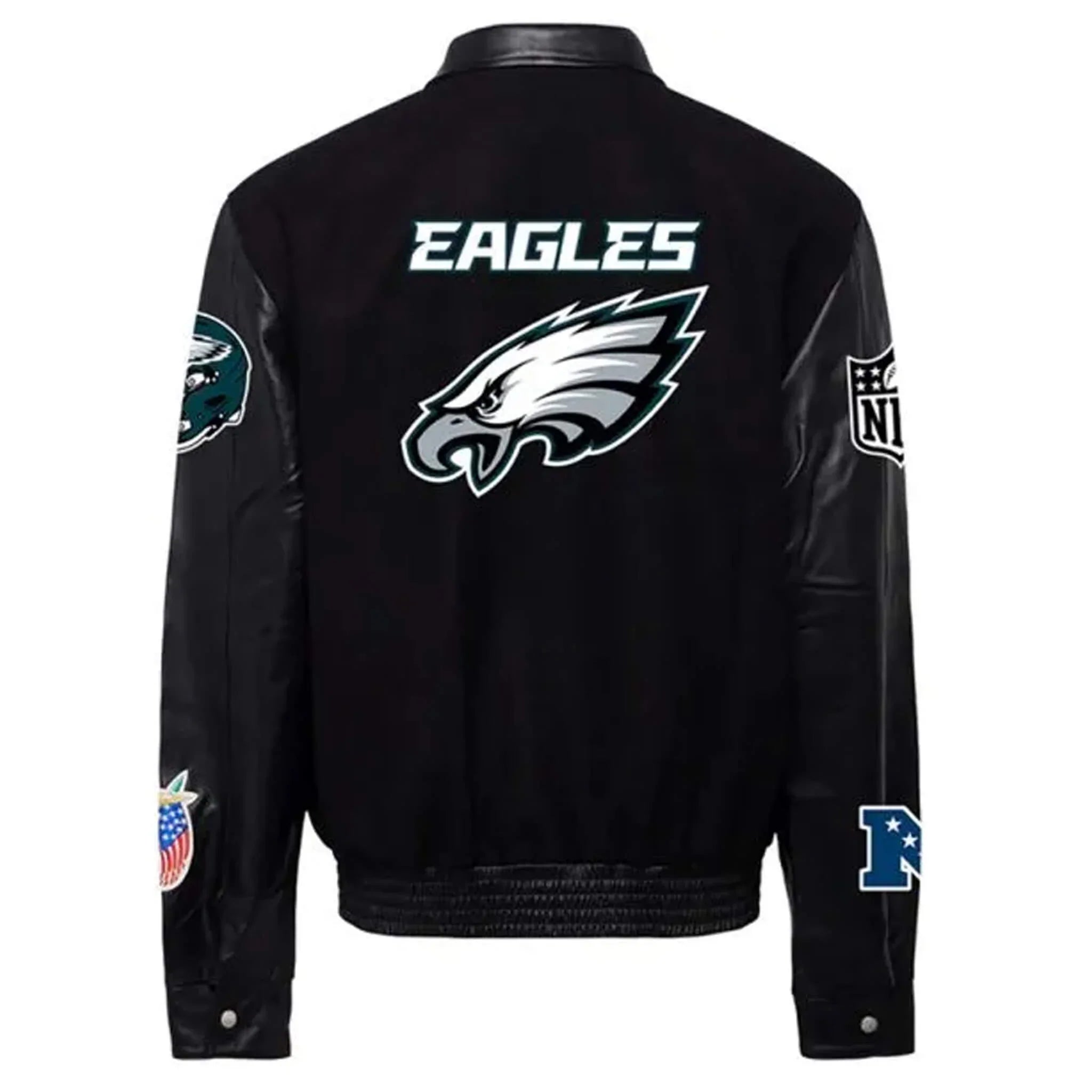 Black Eagles Letterman Jacket – Wool Body & Leather Sleeves - leathergang.com