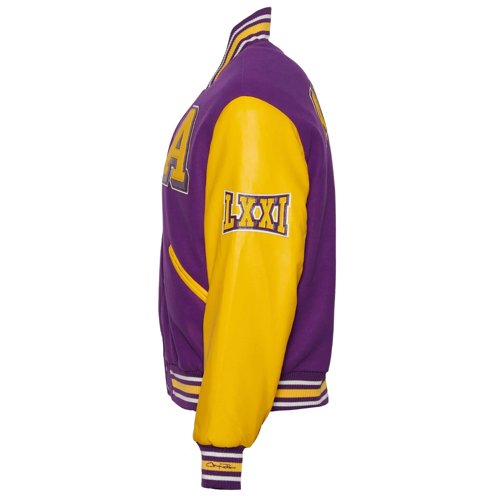 Alcorn State Braves Purple and Yellow Varsity Letterman Jacket - leathergang.com
