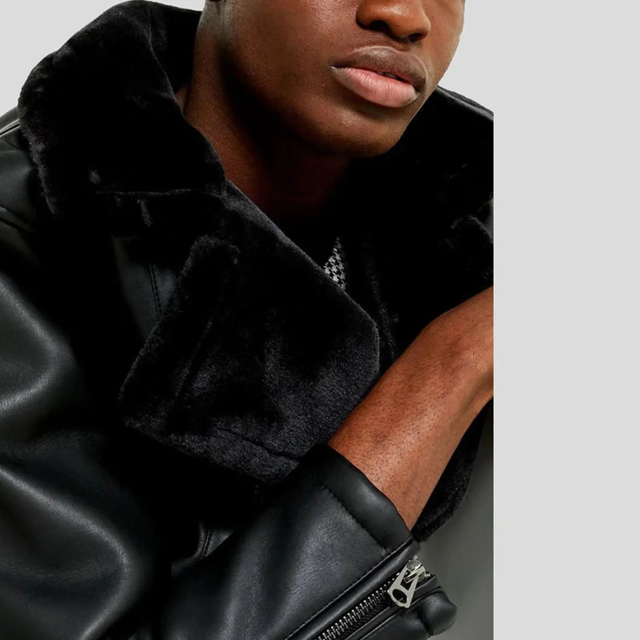Beck Black Shearling Leather Jacket