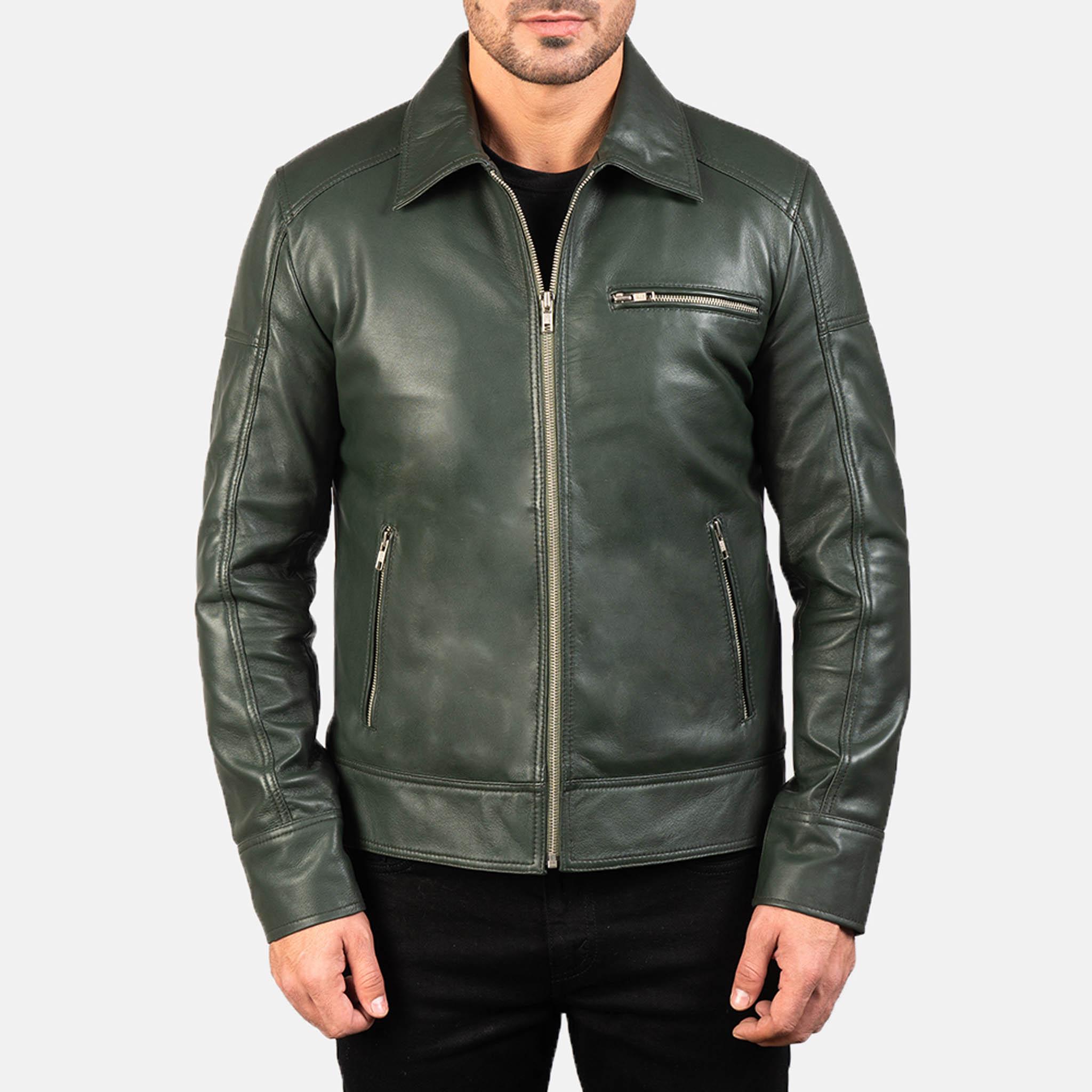 Aventra Green Leather Jacket – Bikers Sleek and Trendy with a Fresh Twist