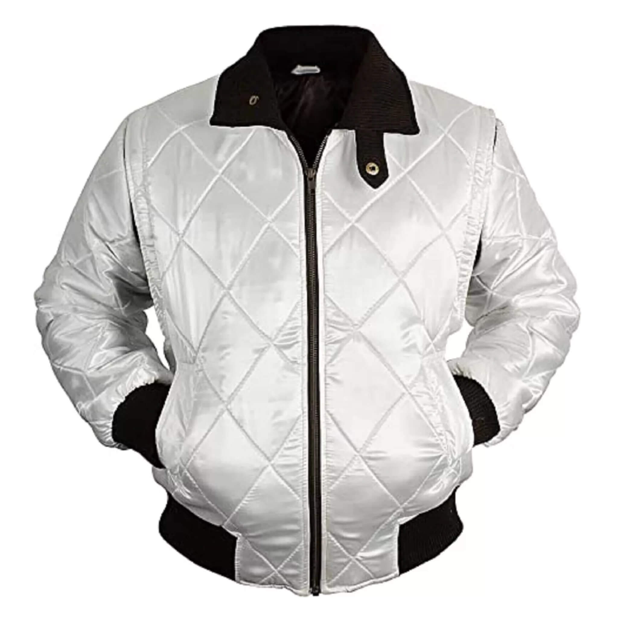 Ryan Gosling Drive Scorpion White Satin – Varsity Jacket