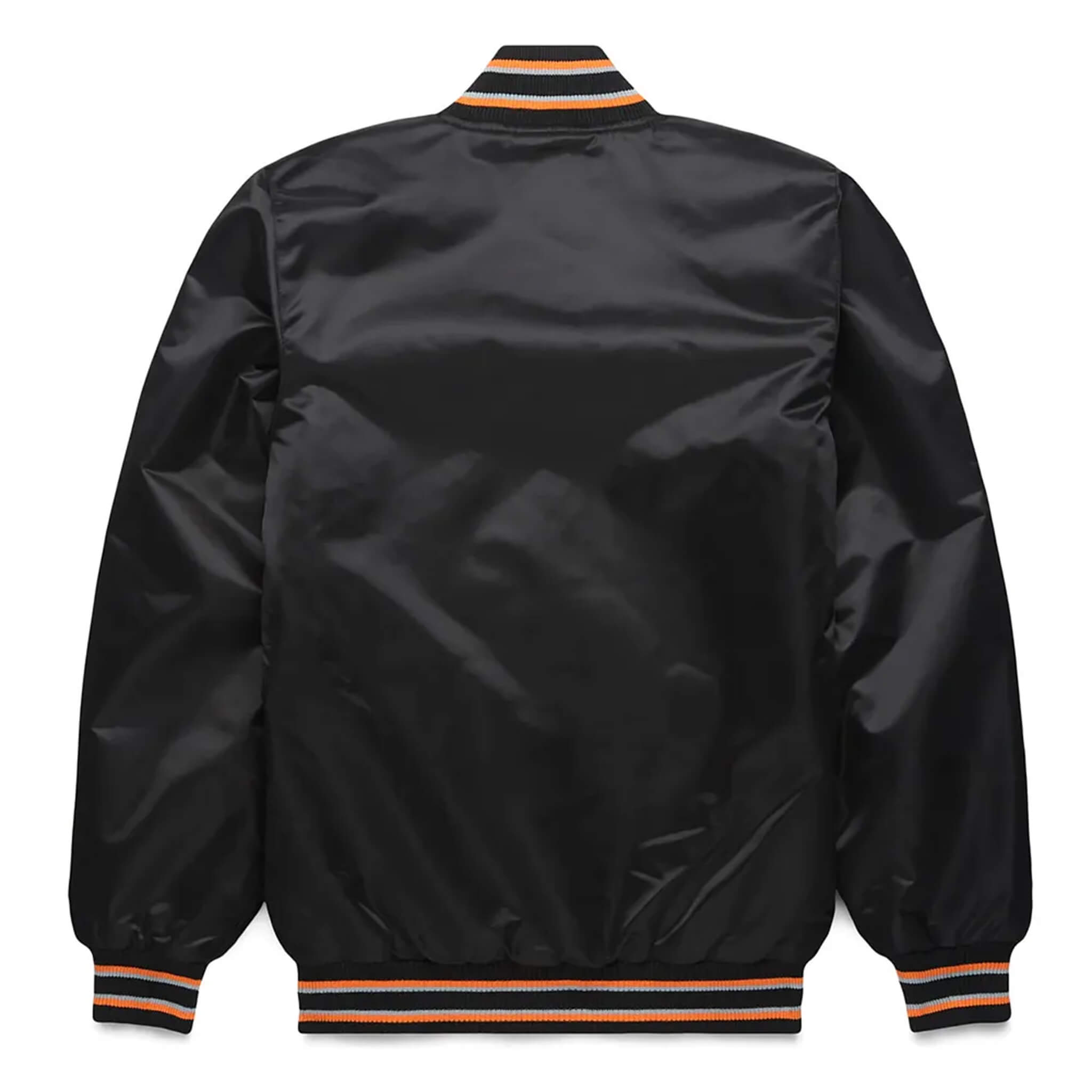 San Francisco Giants Black Satin Varsity Jacket–Classic Style