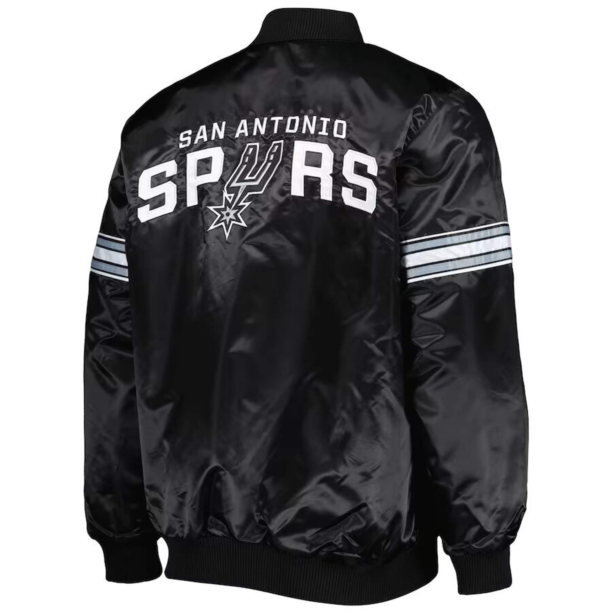 San Antonio Spurs Black Satin Varsity Jacket – Letterman Style