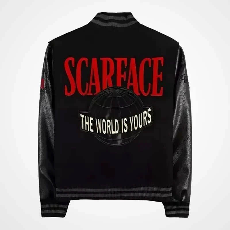 Scarface The World Is Yours Black Varsity Jacket Men's