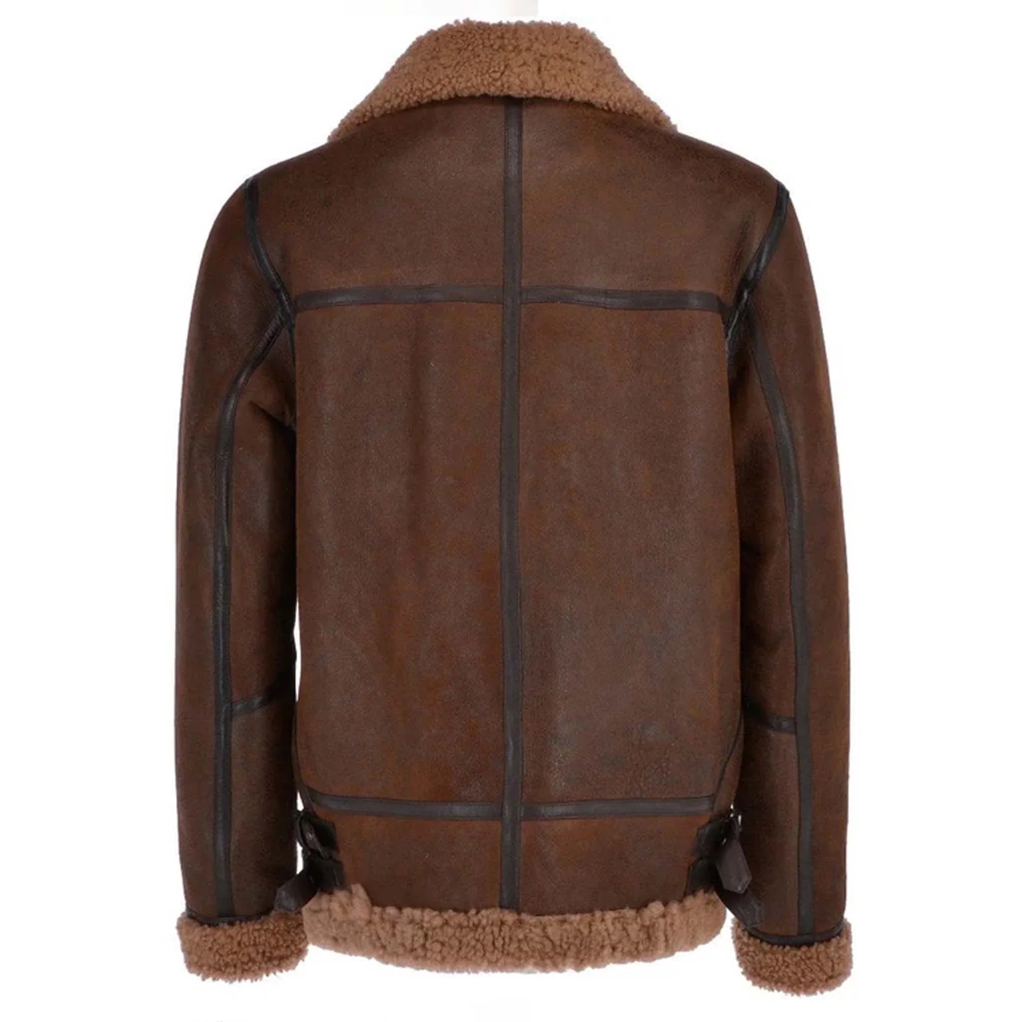 Gravyr Brown B3 RAF Bomber Jacket - Sheepskin Aviator Shearling Leather Coat