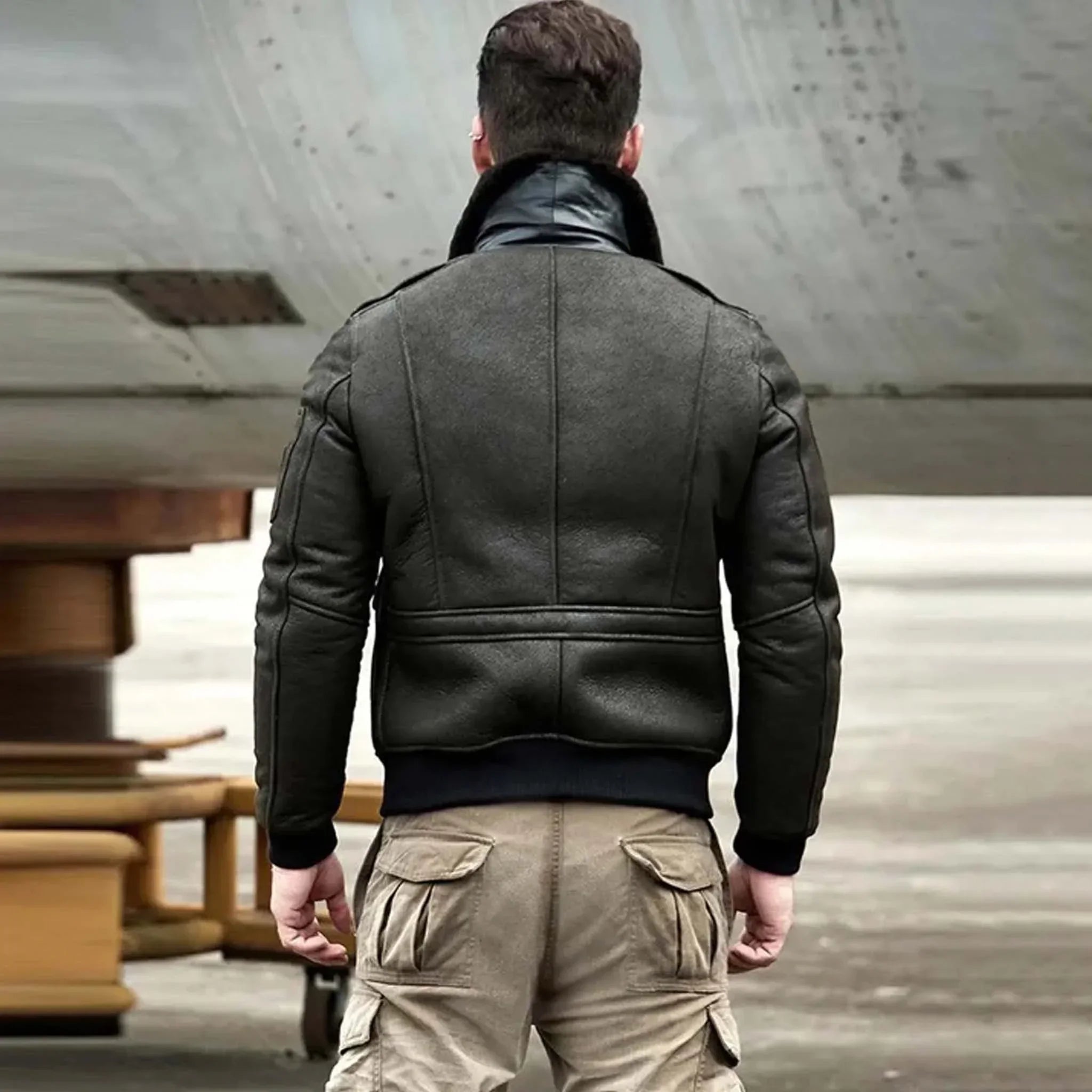 Fange Sheepskin Shearling Jacket - RAF B3 Aviator Airforce Pilot Bomber Coat