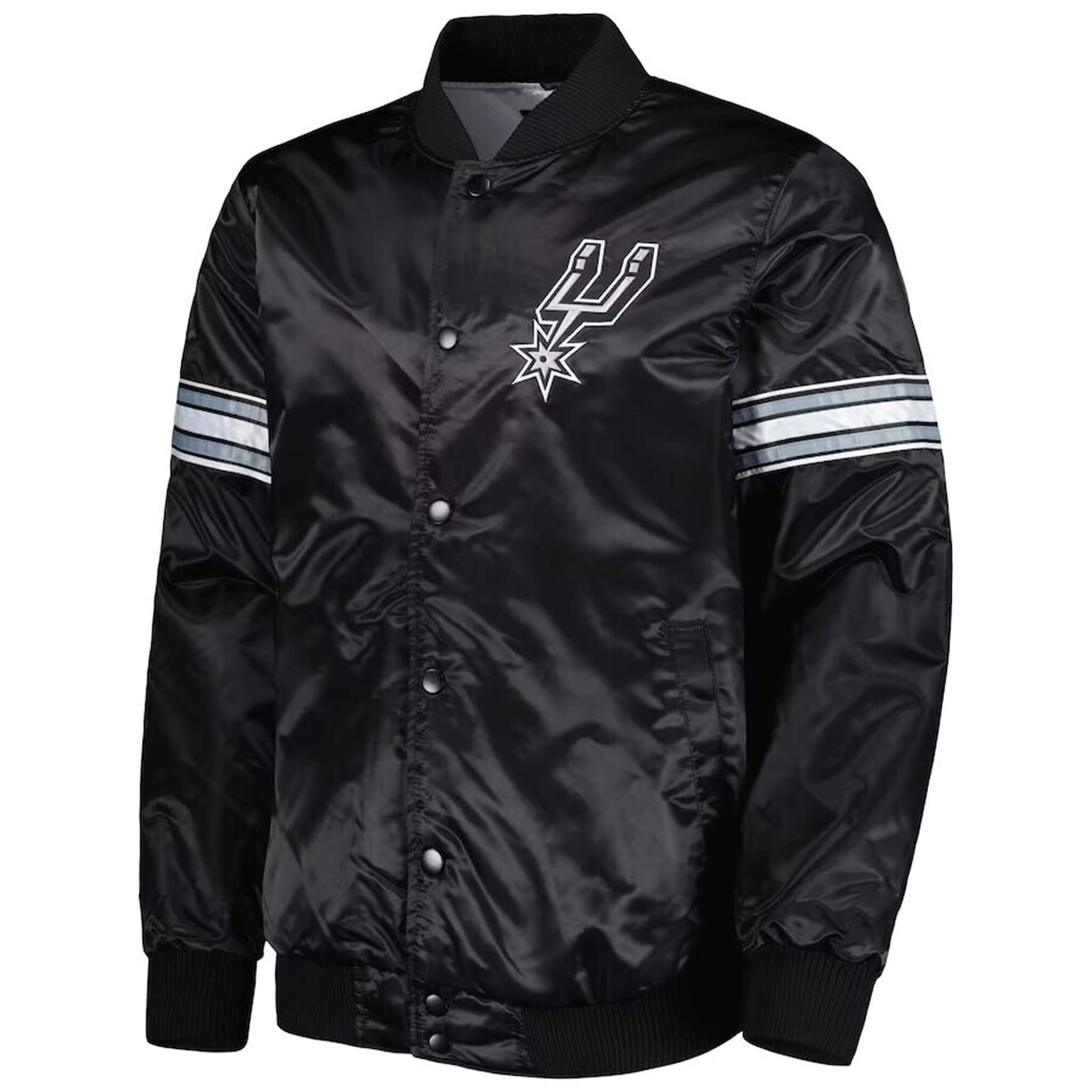 San Antonio Spurs Black Satin Varsity Jacket – Letterman Style