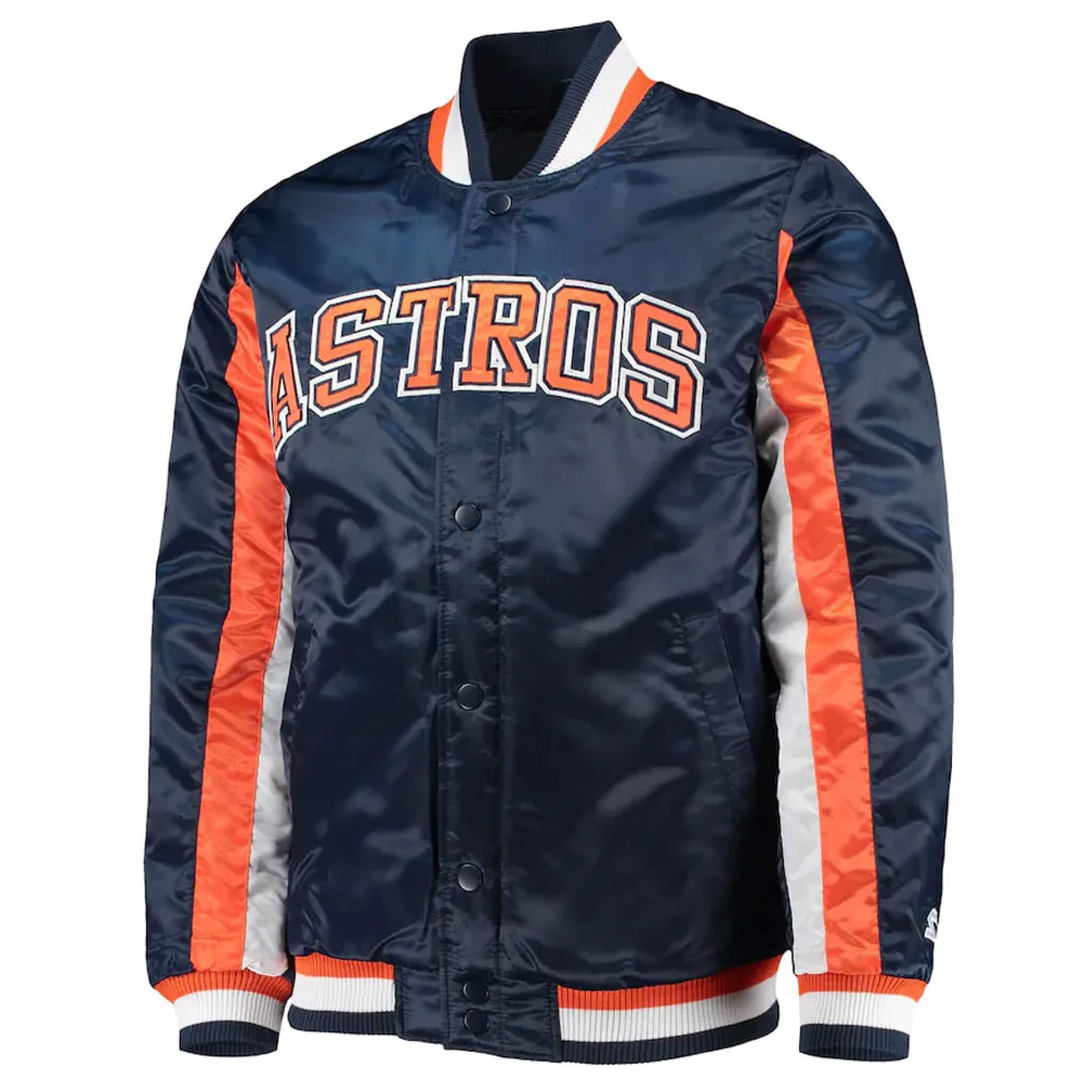 Starter Houston Astros Navy Blue Satin Jacket MLB Team Apparel