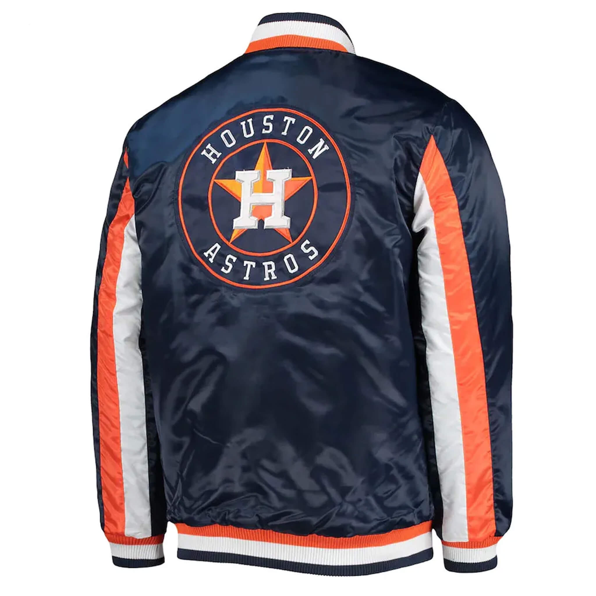 Starter Houston Astros Navy Blue Satin Jacket MLB Team Apparel