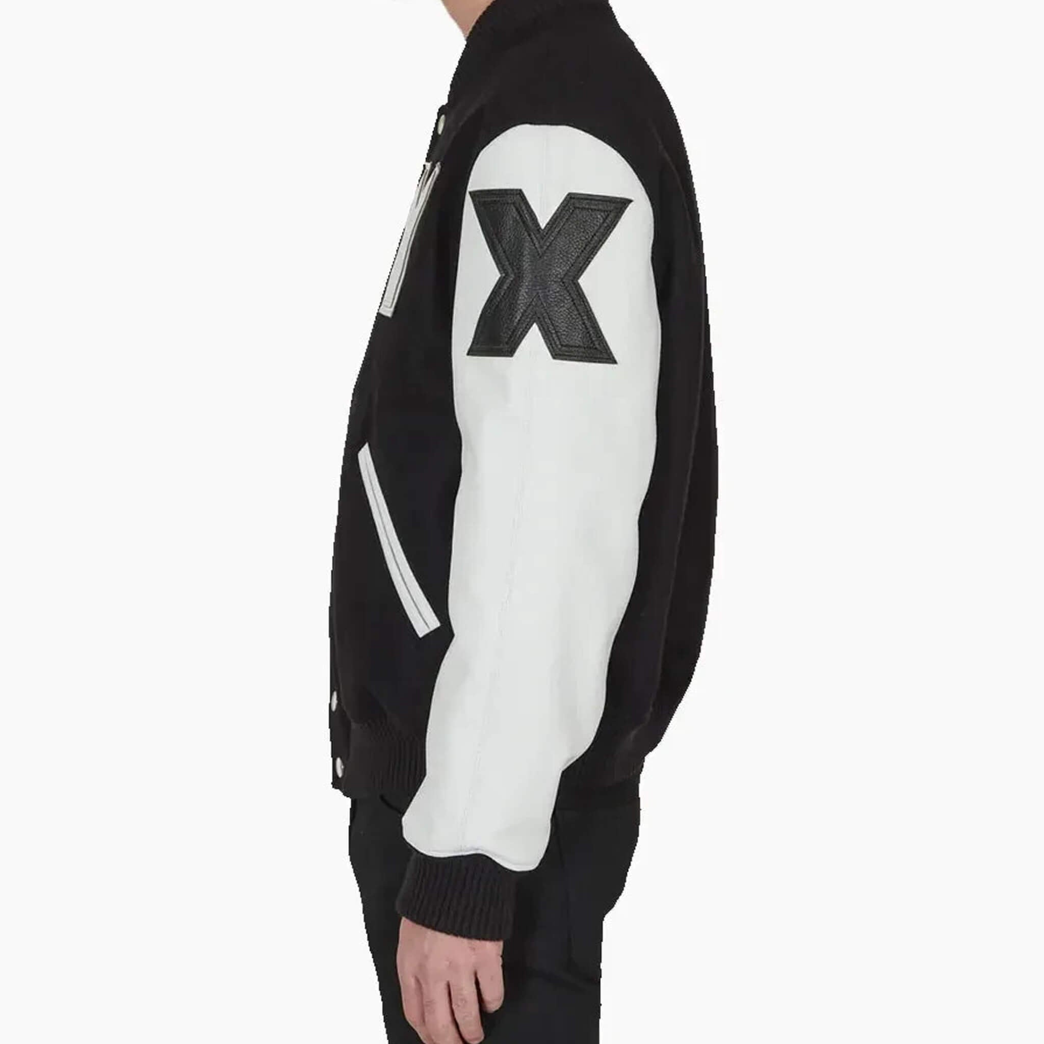 Alyx Two-Tone Varsity Jacket – Sleek Black Letterman