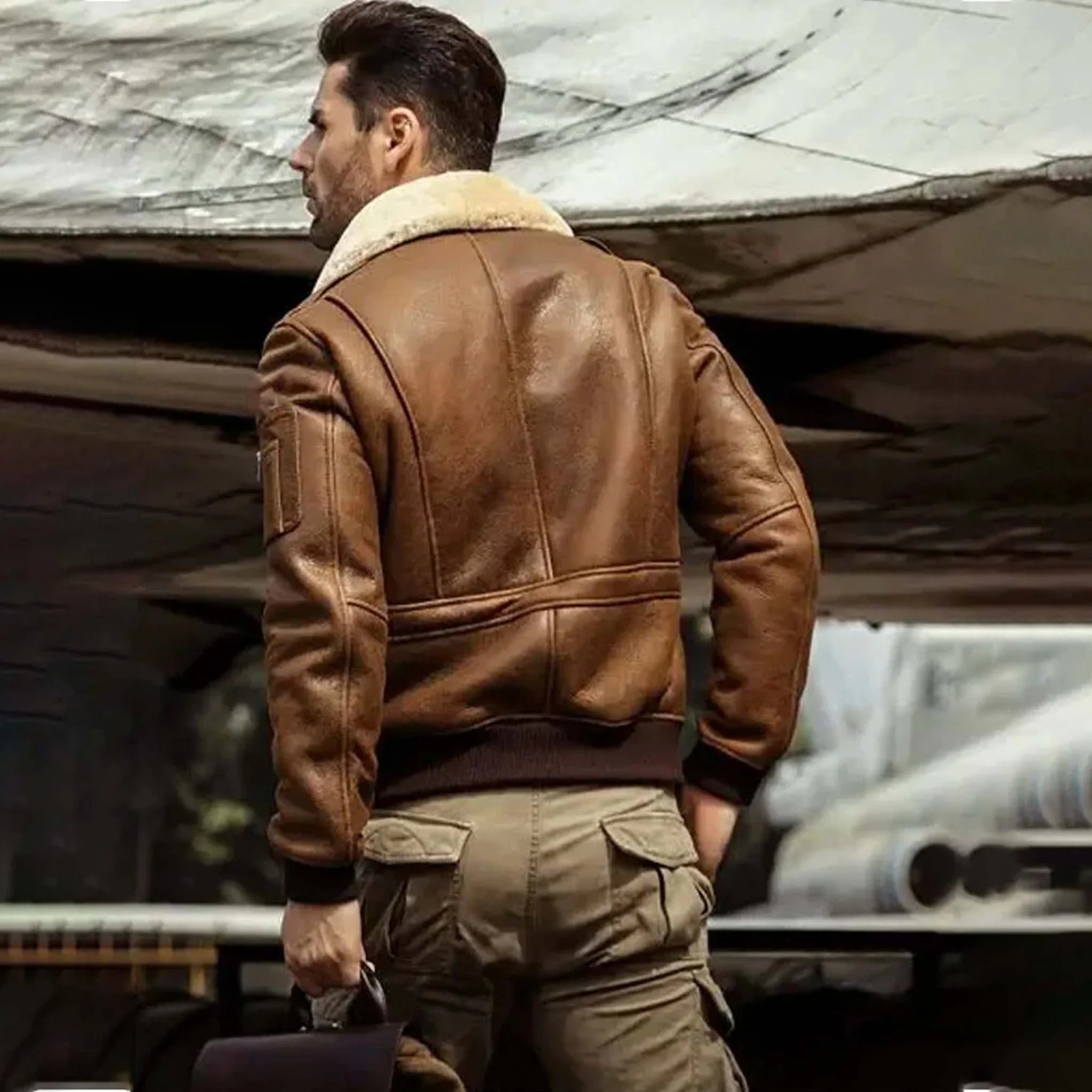Ashyr B3 Flying Aviator Jacket - Premium Shearling Leather Bomber Coat