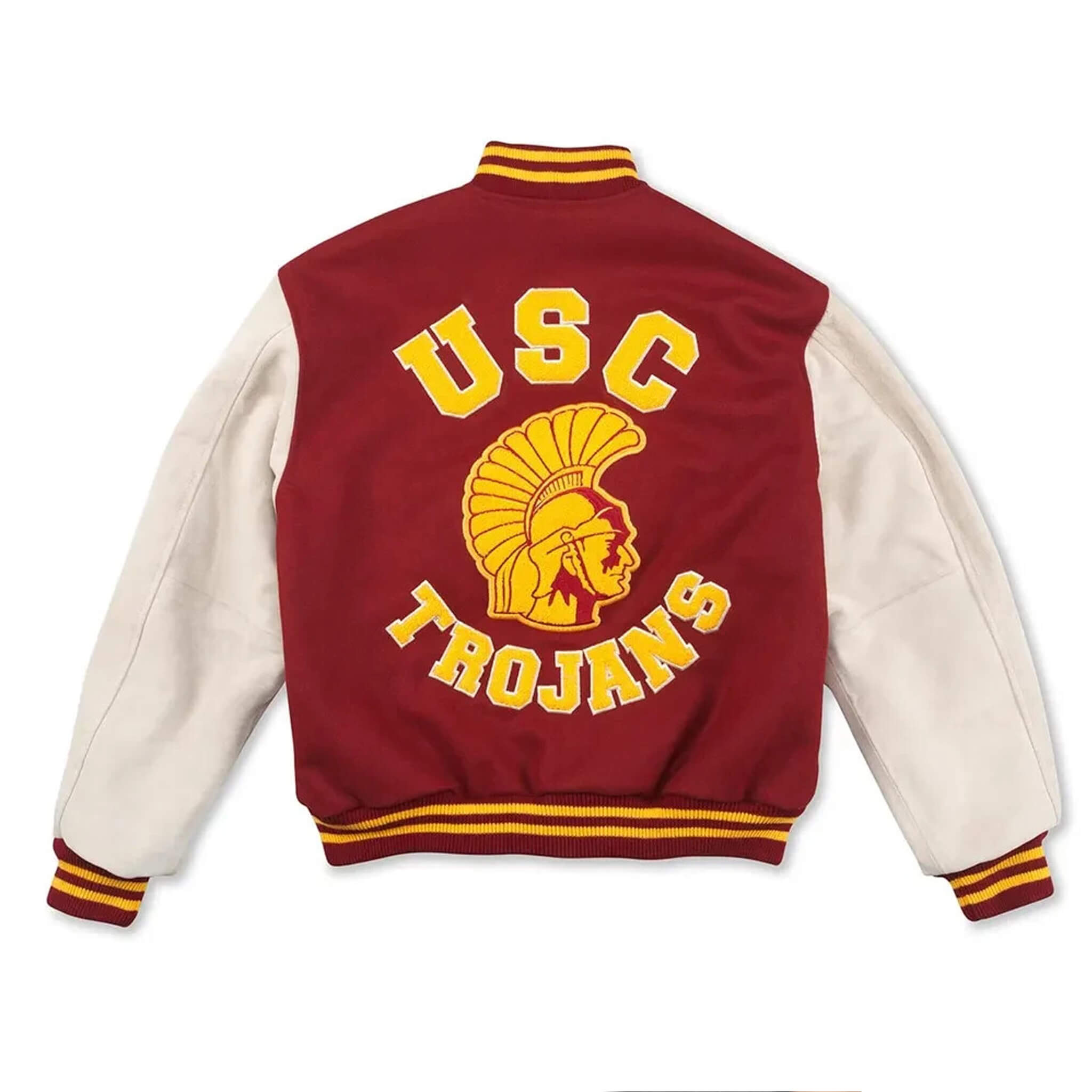 USC Trojans Varsity Jacket – Maroon & White Letterman Style