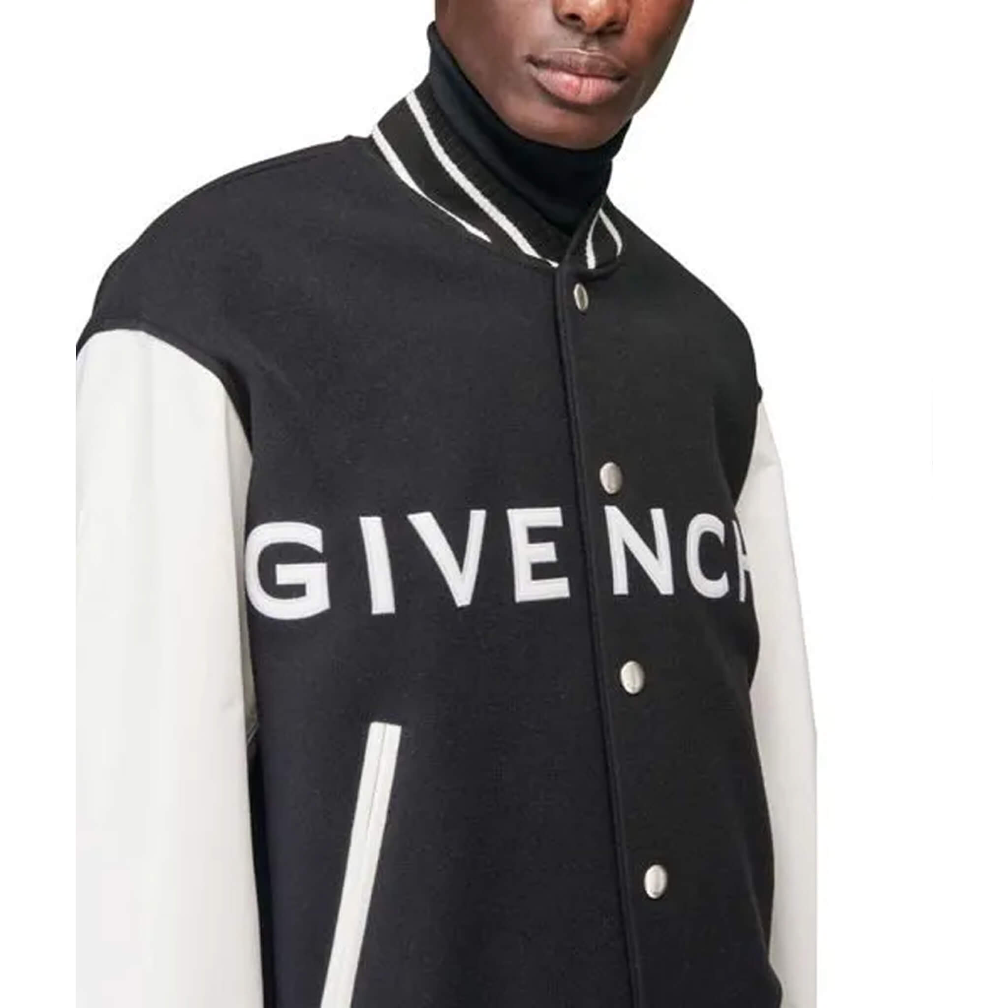 Givenchy Black & White Varsity Jacket–Luxury Streetwear Style