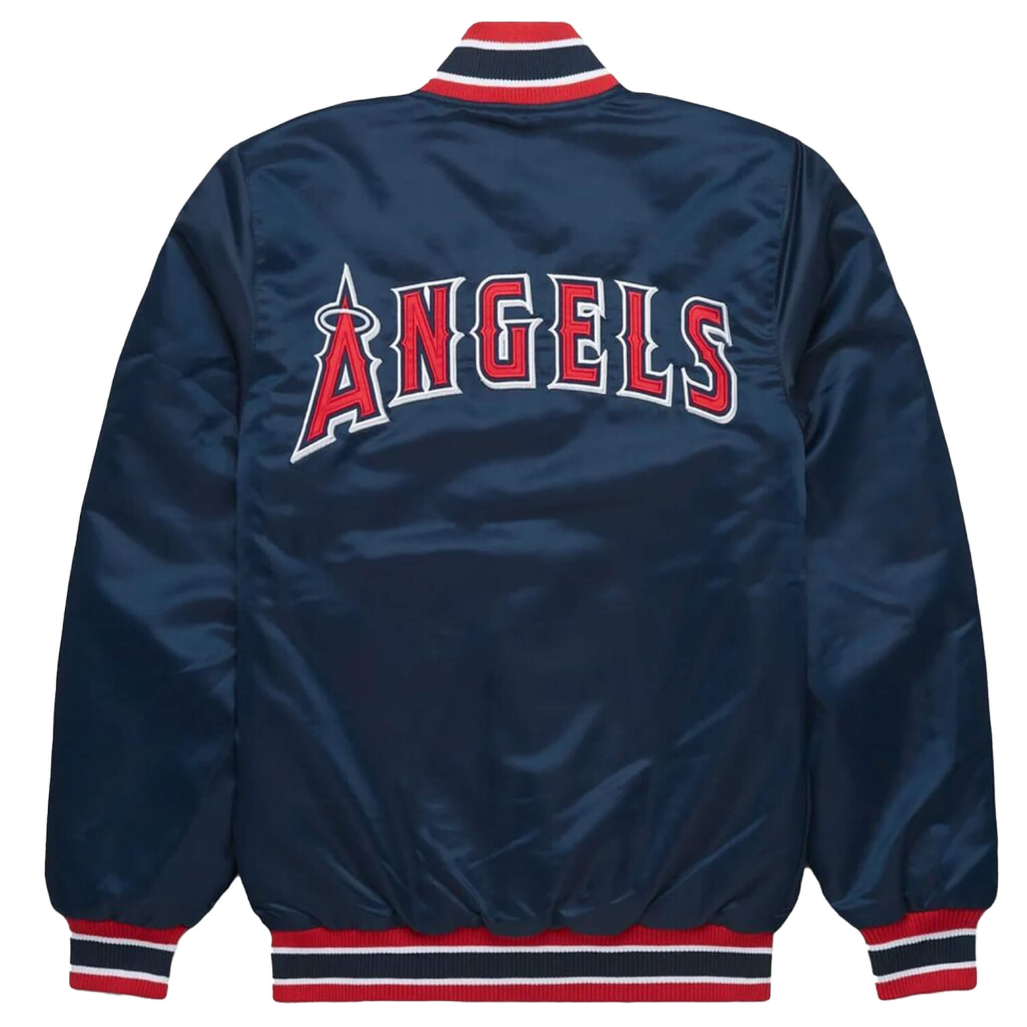 Navy Satin Varsity Bomber Jacket – Baseball Style Outerwear