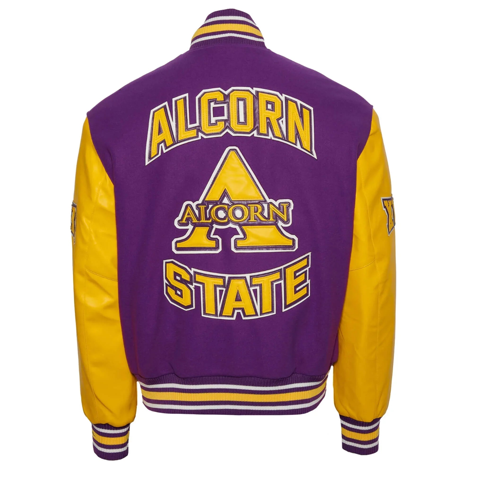 Alcorn State Braves Purple and Yellow Varsity Letterman Jacket
