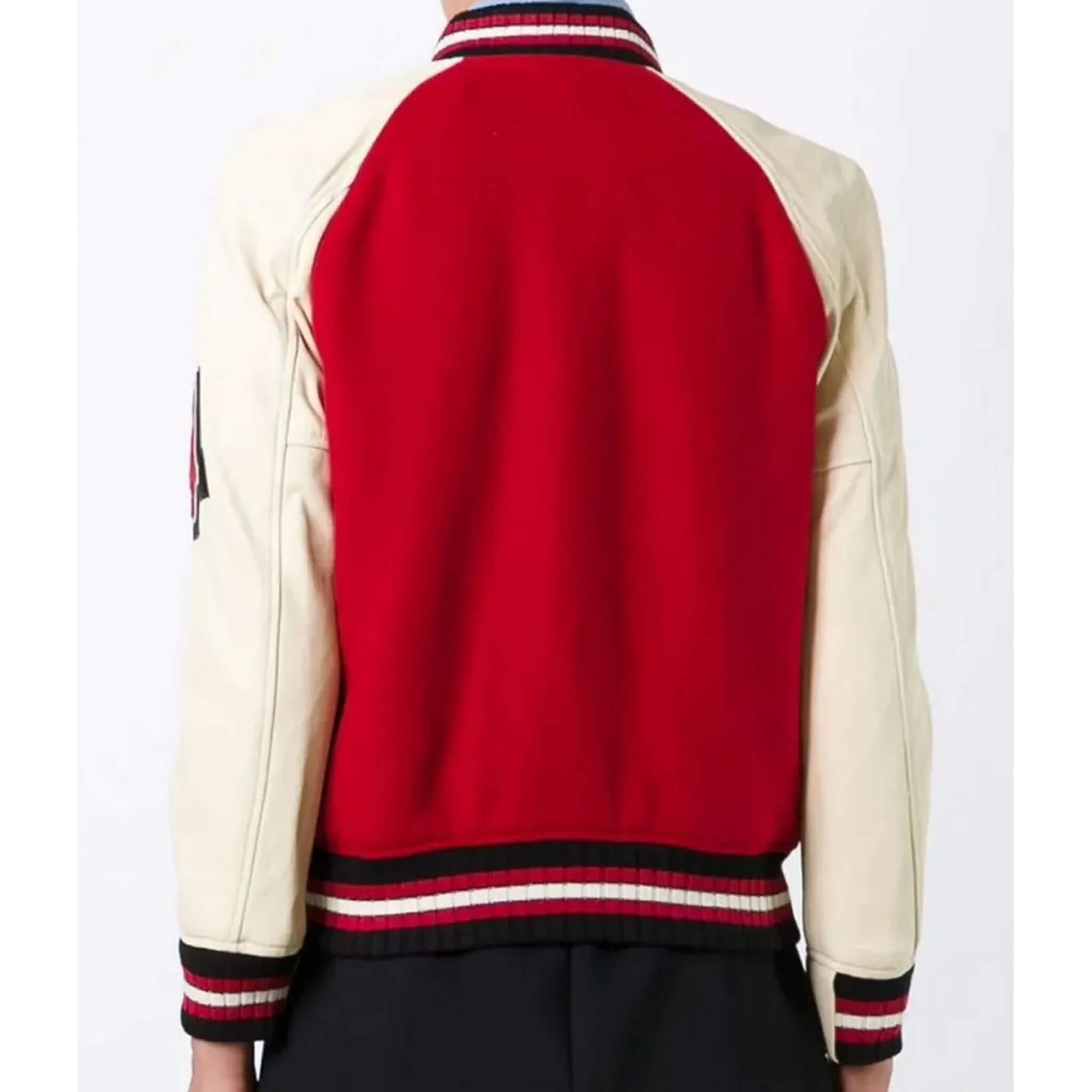 Coach Red & White Varsity Jacket – Classic Letterman Style