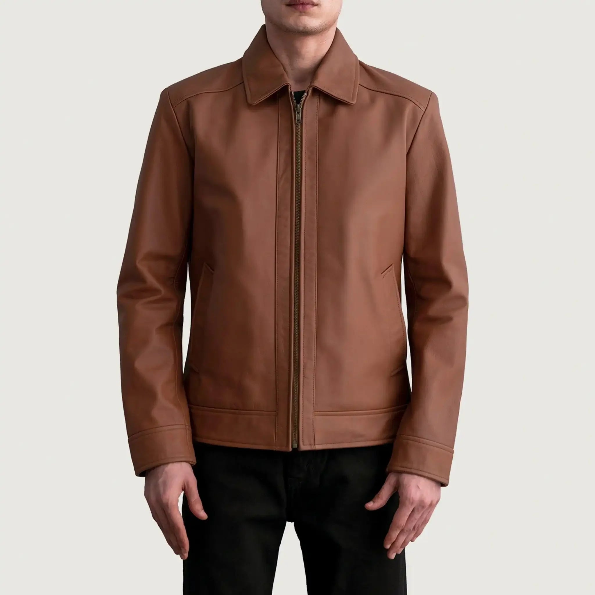 Infernos Matte Brown Leather Jacket - Classic Style Versatile Fashion