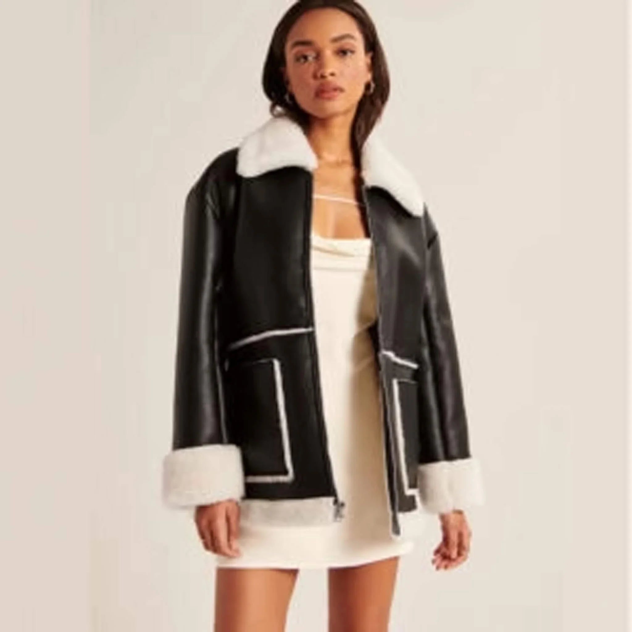 Black RAF B3 Shearling Flight Jacket – Women
