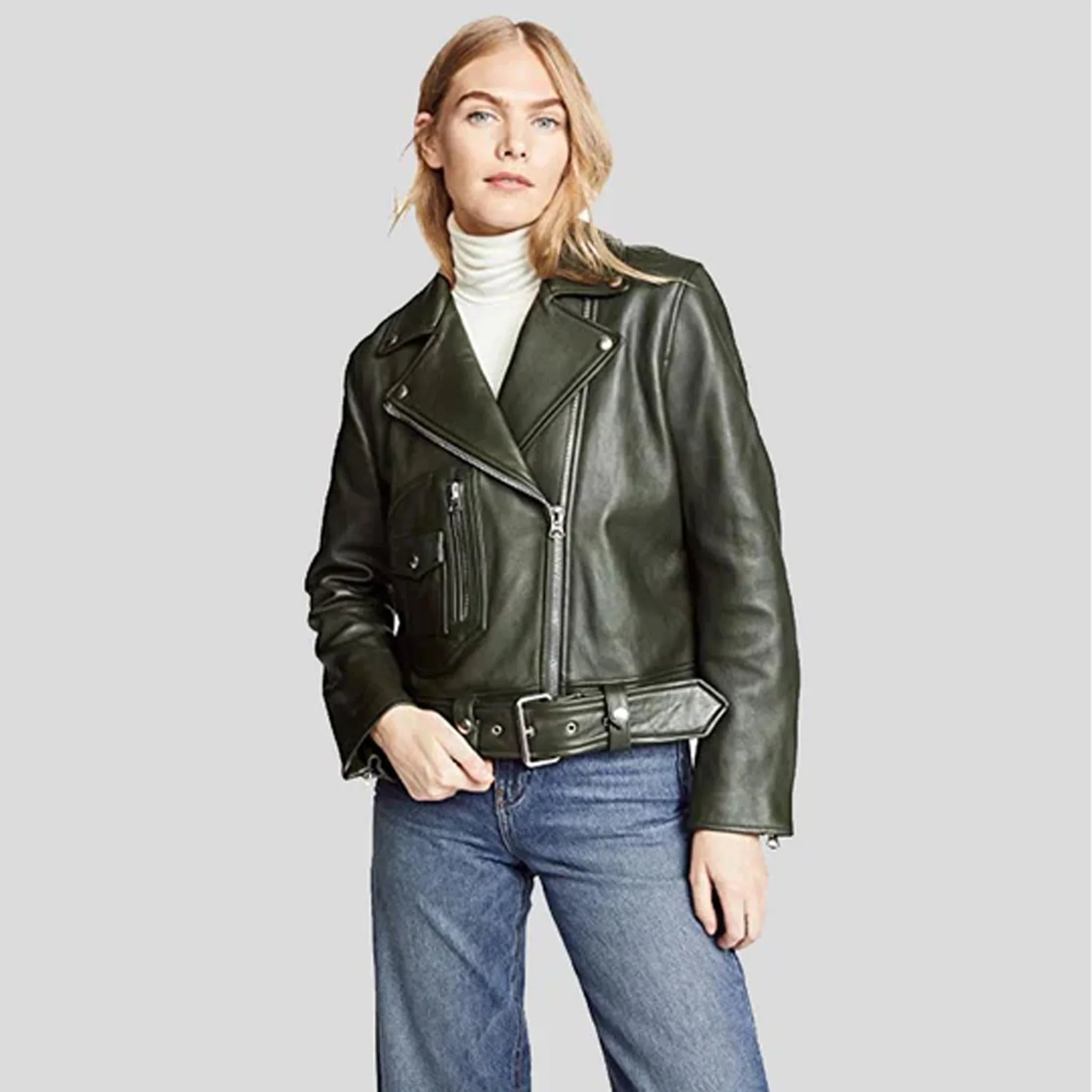 Valkrona Black Lambskin Biker Jacket