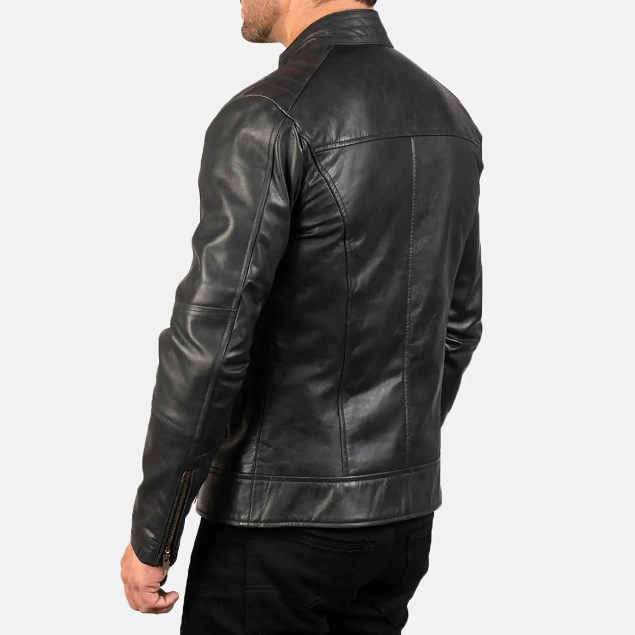 Classic Black Leather Biker Jacket - Premium Motorcycle Style
