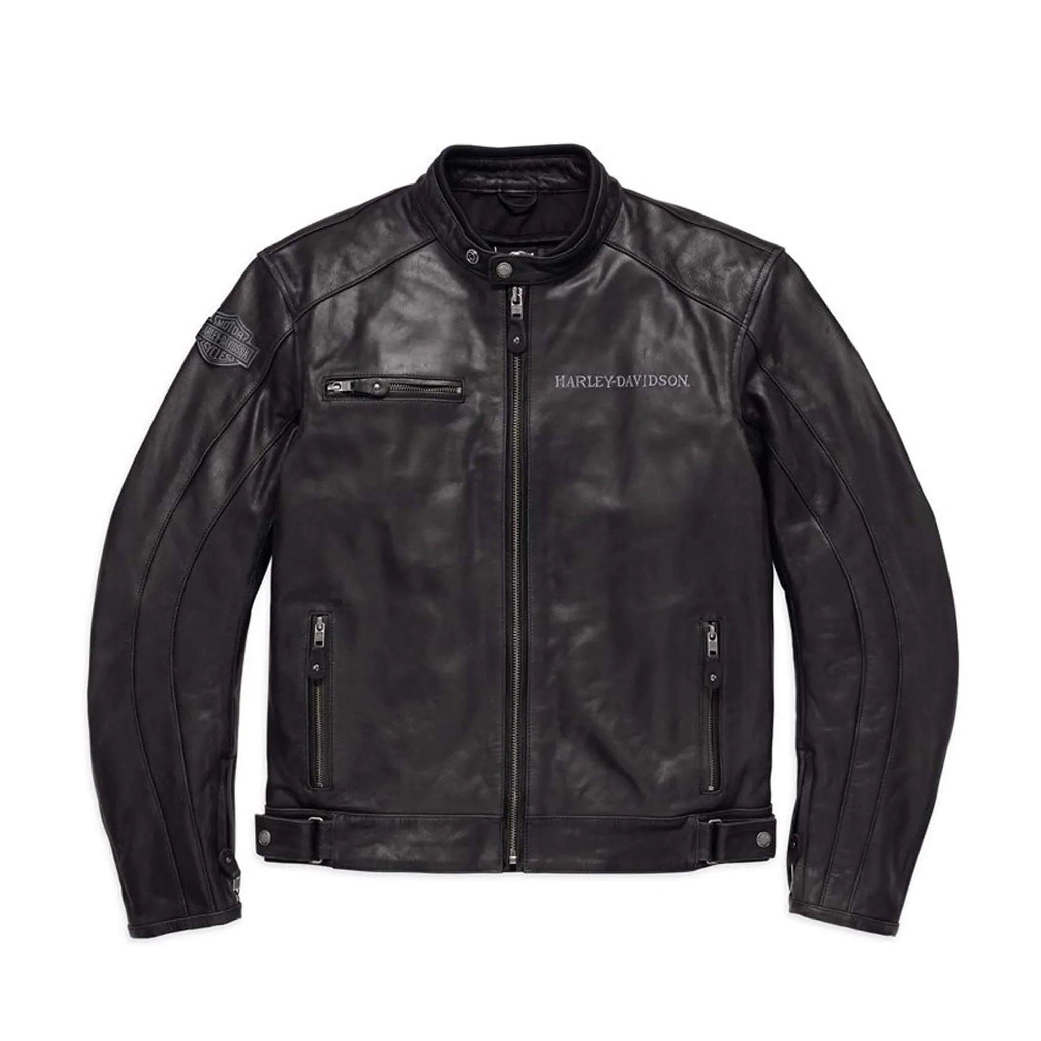 Harley Davidson Reflective Skull Leather Biker Jacket