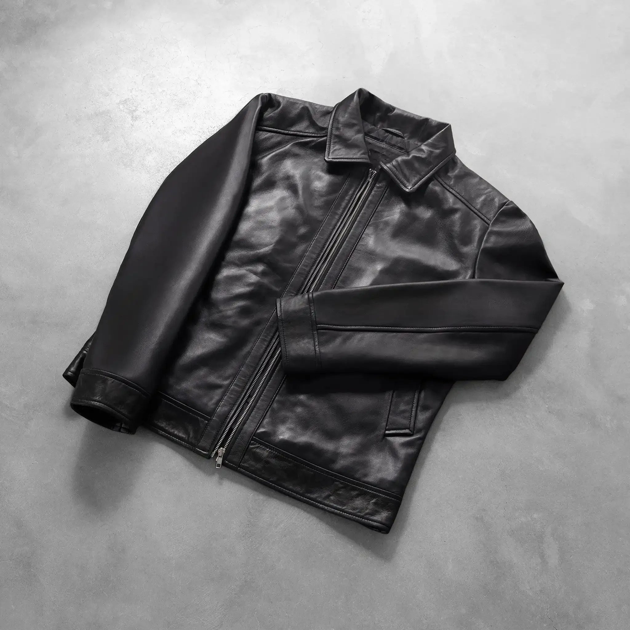 Infernos Men's Black Leather Jacket - Classic Style Versatile Fashion