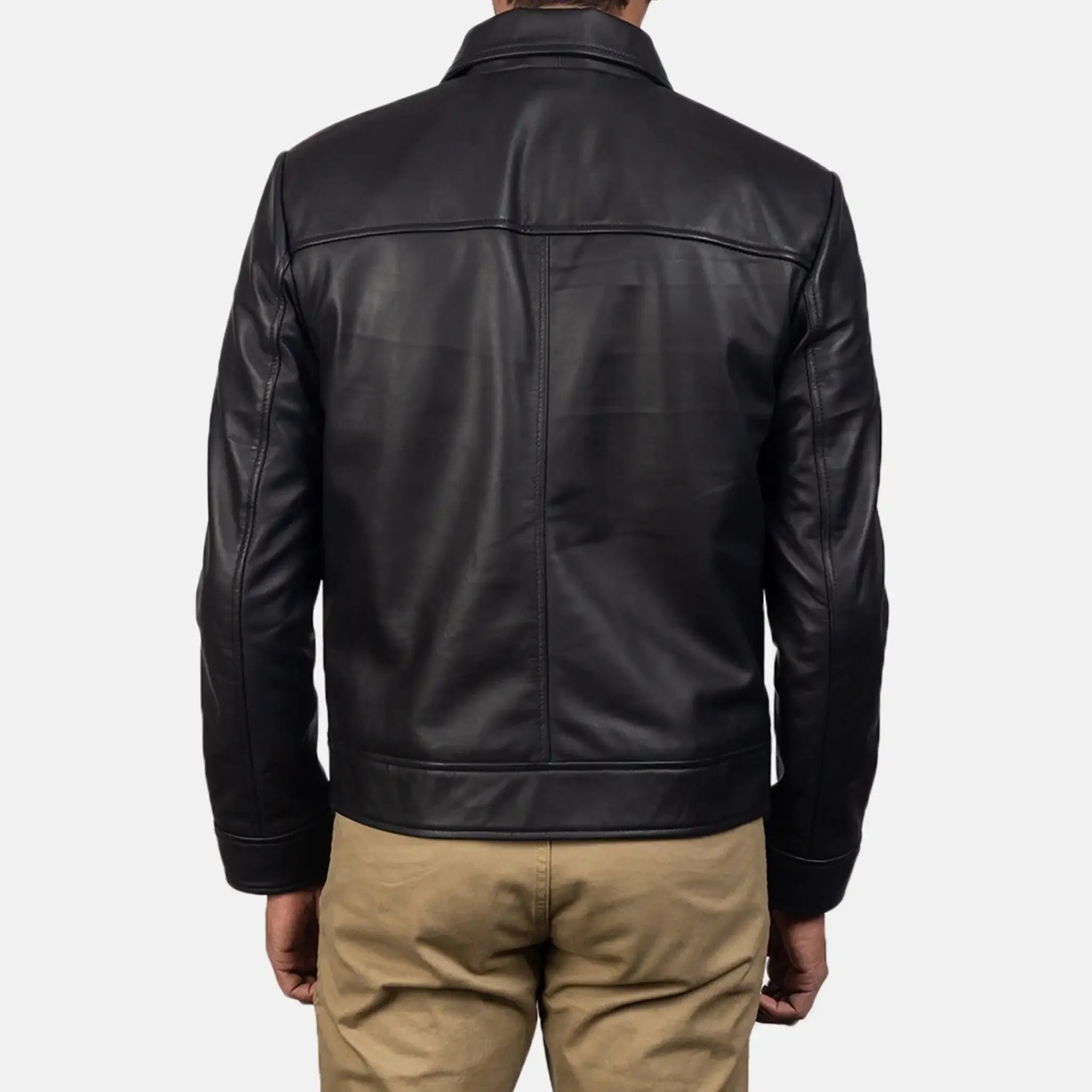 Infernos Men's Black Leather Jacket - Classic Style Versatile Fashion