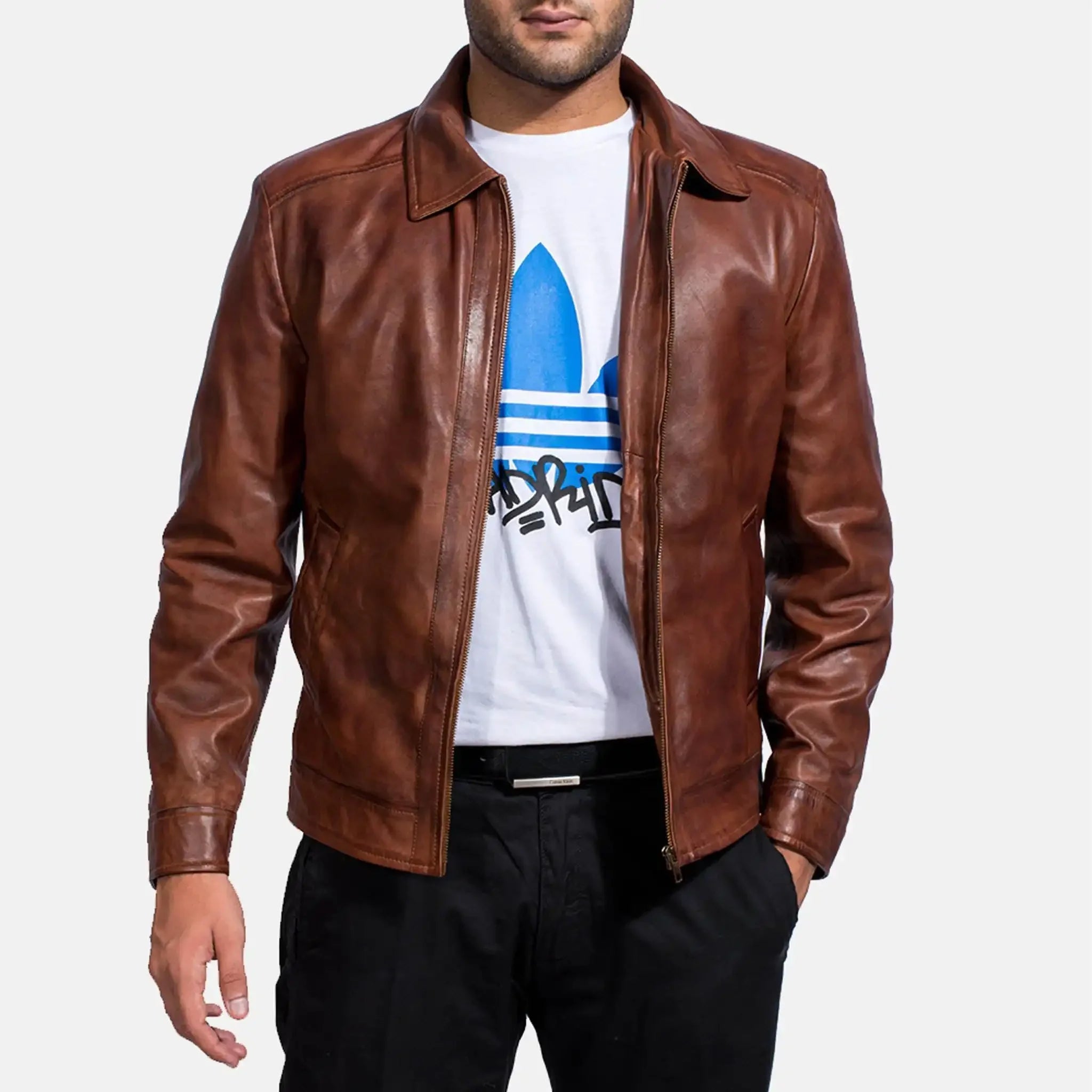 Infernos Matte Brown Leather Jacket - Classic Style Versatile Fashion
