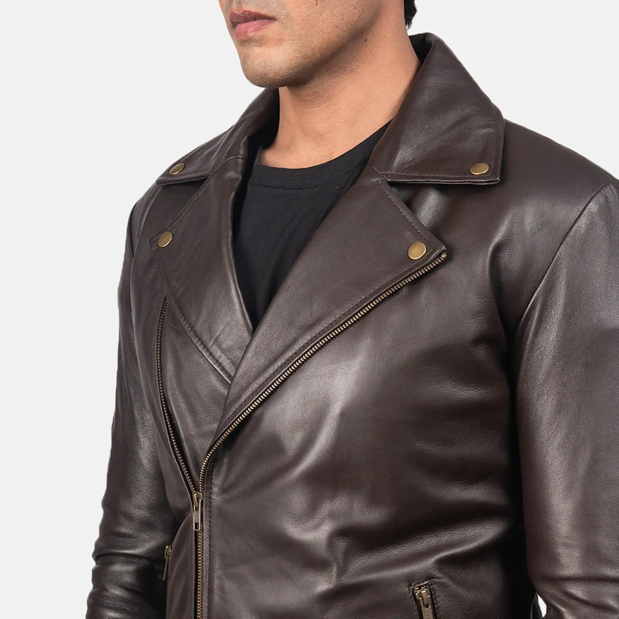Infernos Men's Brown Leather Jacket - Classic Style Versatile Fashion