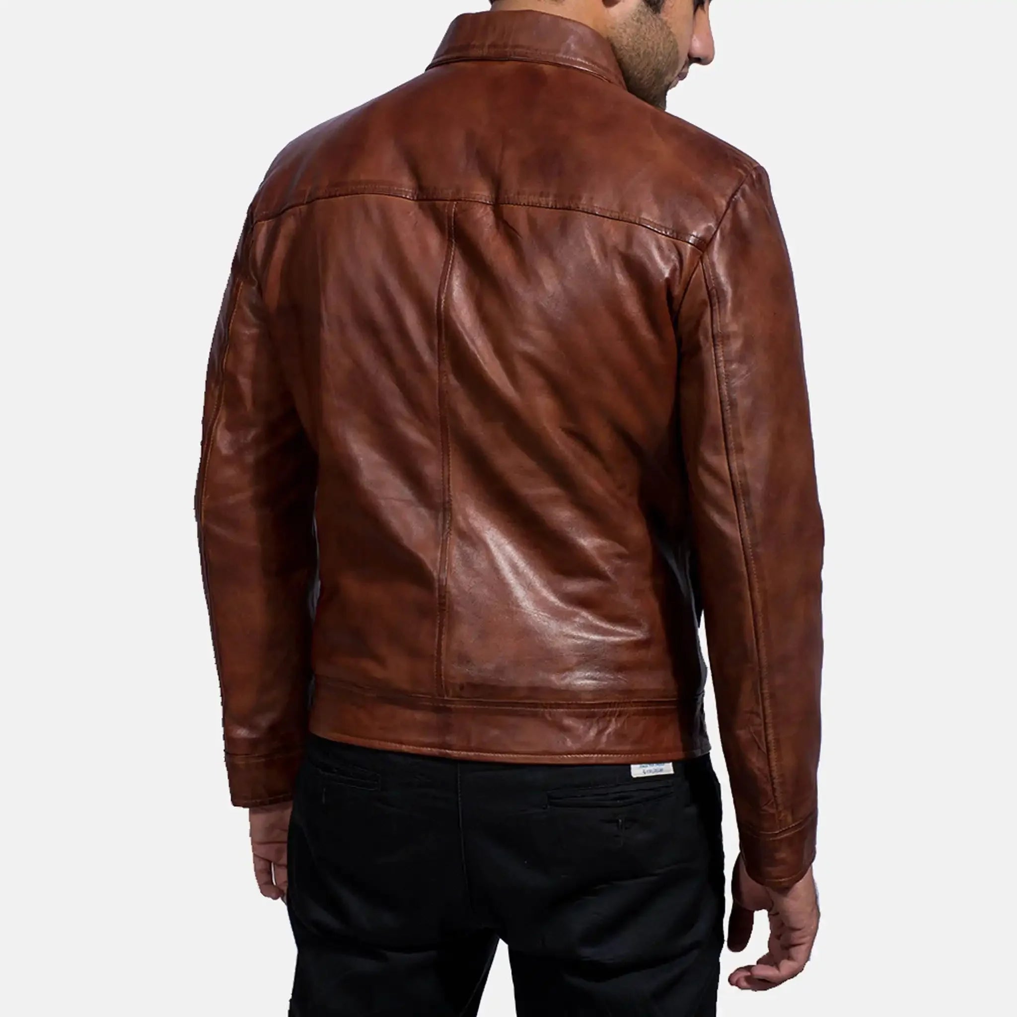 Infernos Men's Brown Leather Jacket - Classic Style Versatile Fashion