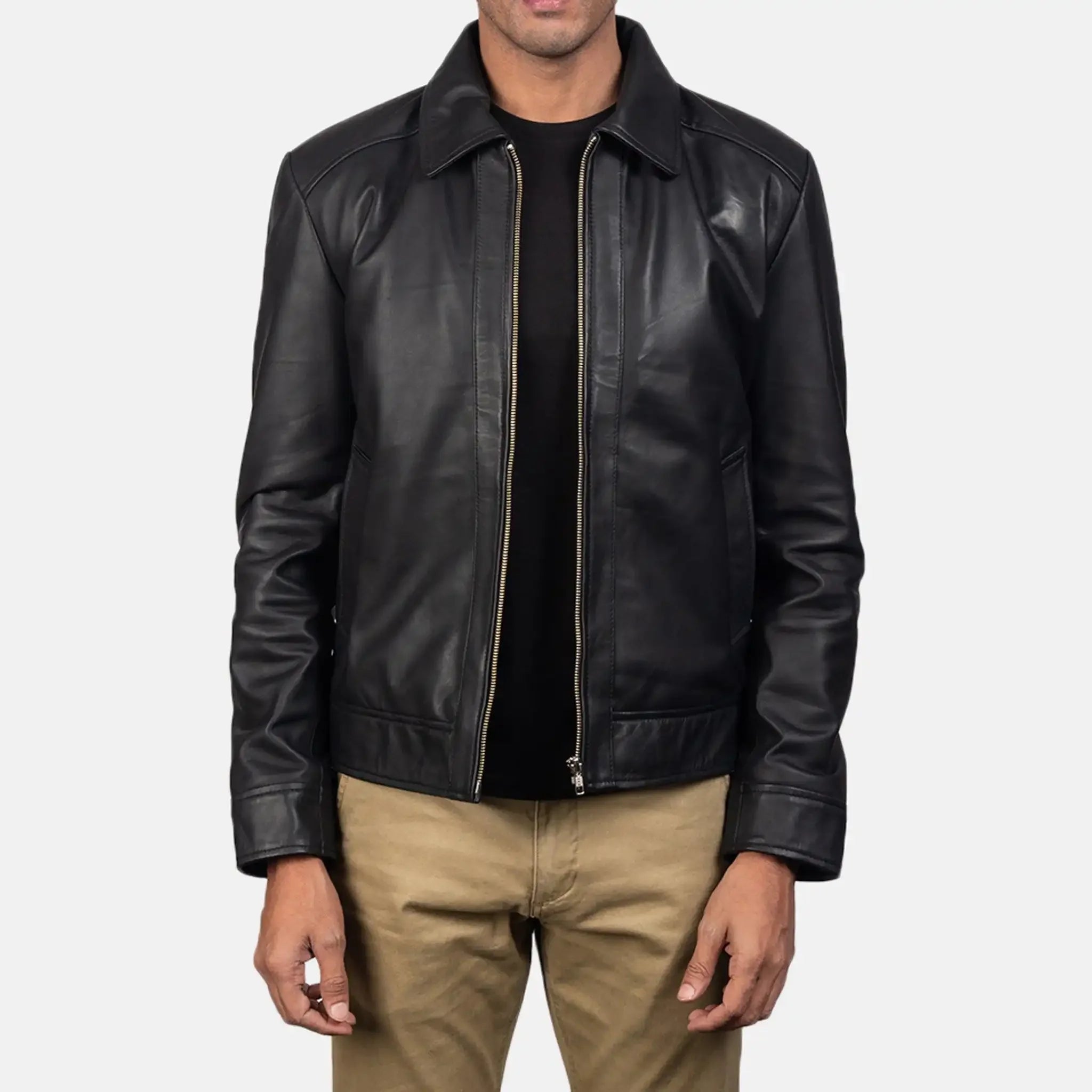 Infernos Men's Brown Leather Jacket - Classic Style Versatile Fashion