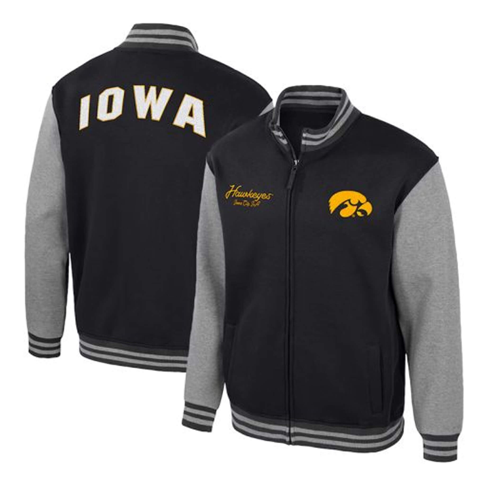 Iowa Hawkeyes Ambi-Turner Black & Gray – Varsity Jacket