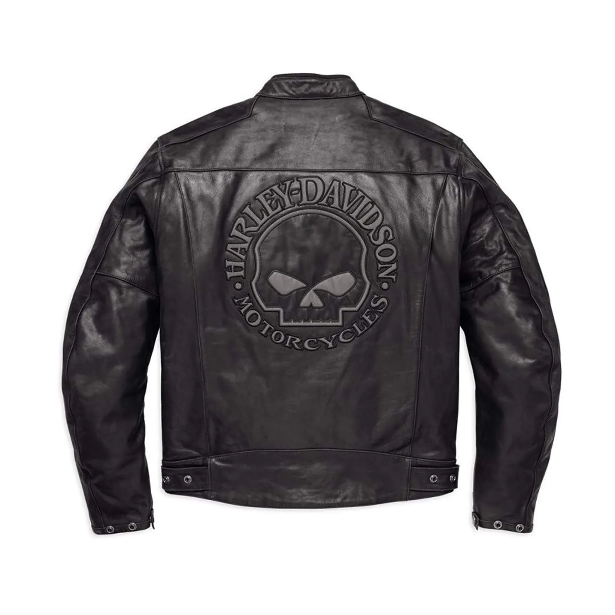Harley Davidson Reflective Skull Leather Biker Jacket