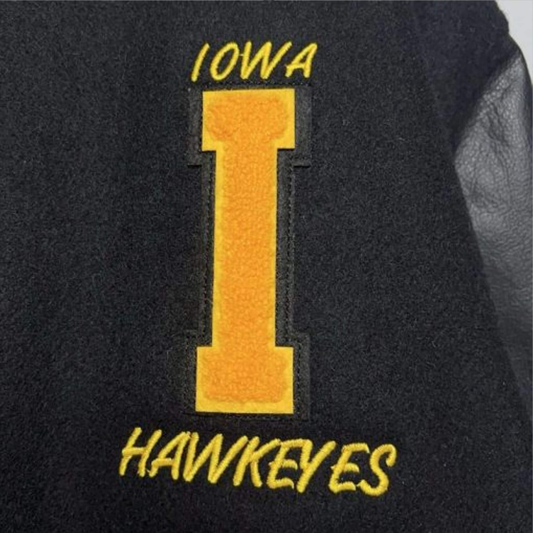 Iowa Hawkeyes Rare Black Varsity Jacket – Official Gear