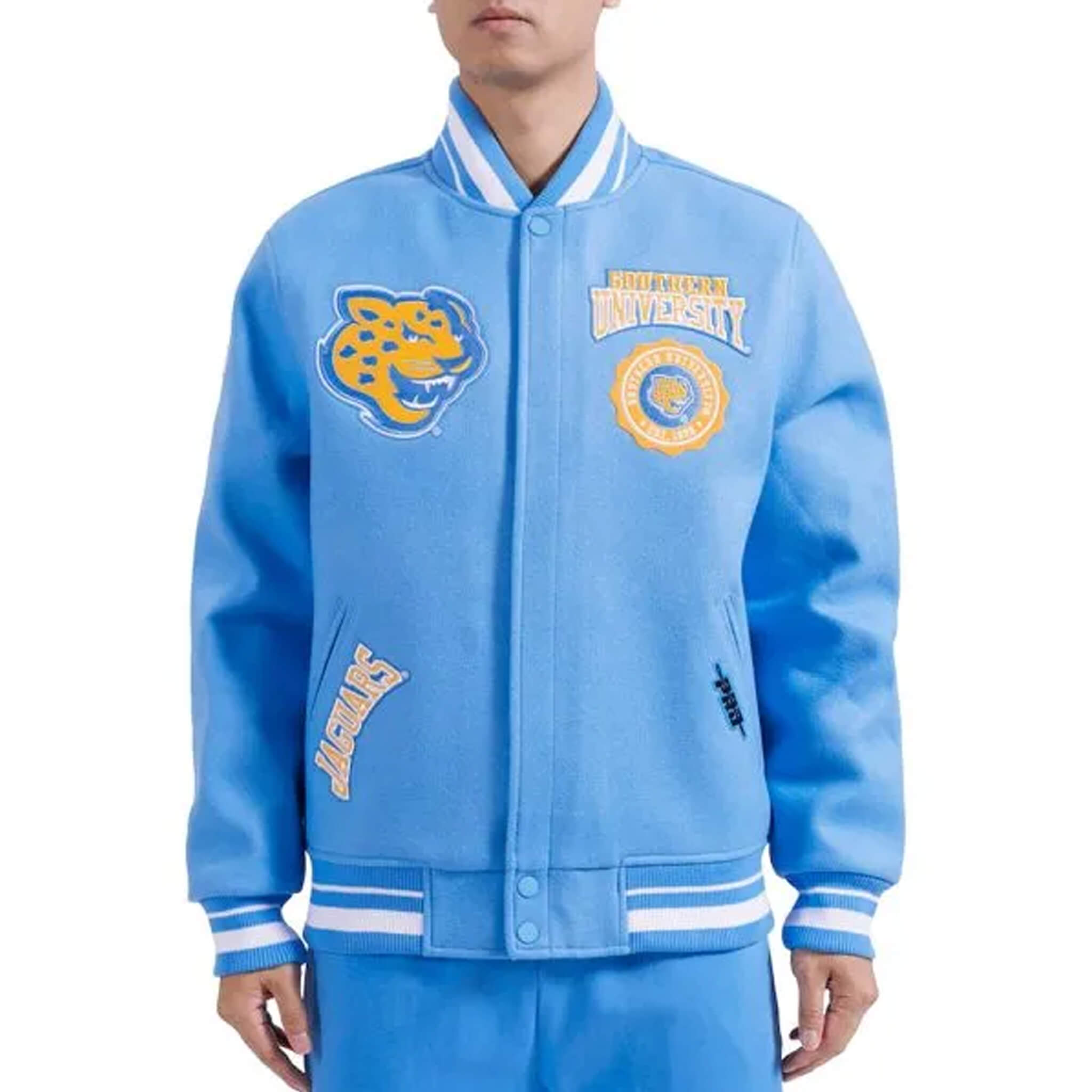 Southern University Jaguars Varsity Jacket – Light Blue Crest